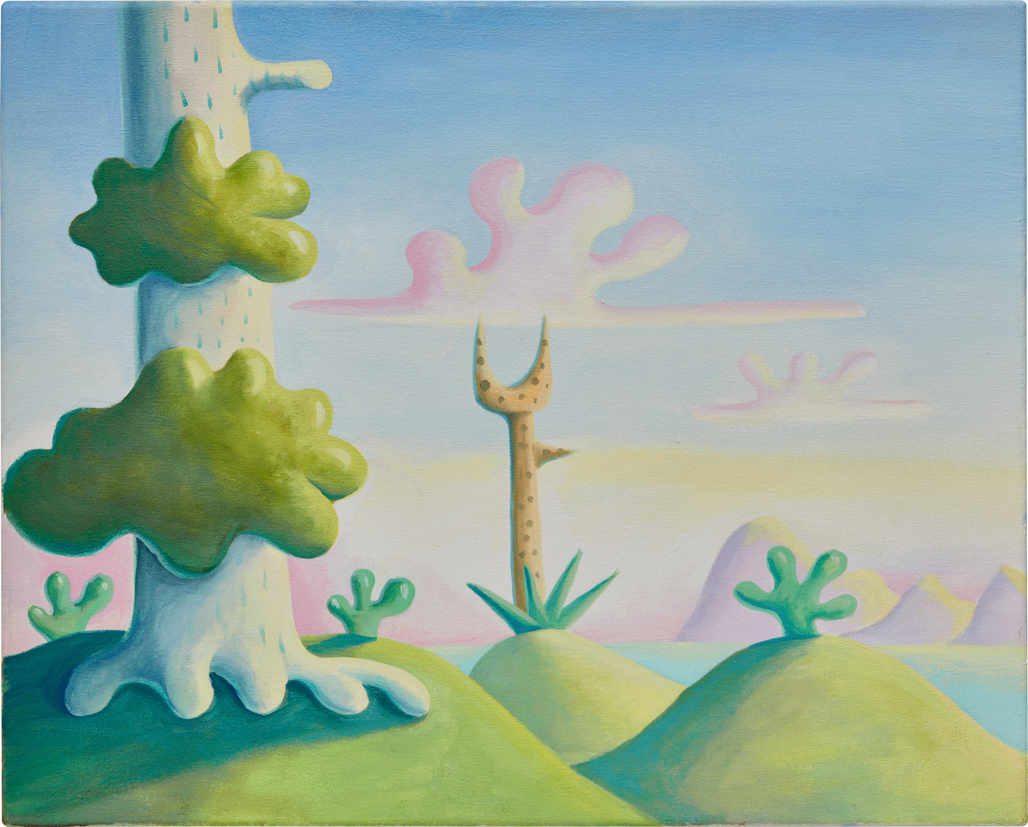 <p><strong>DAISY DODD-NOBLE</strong><em><strong> </strong></em><em>Blue Speckled tree and spiked tree</em>, 2020</p>
