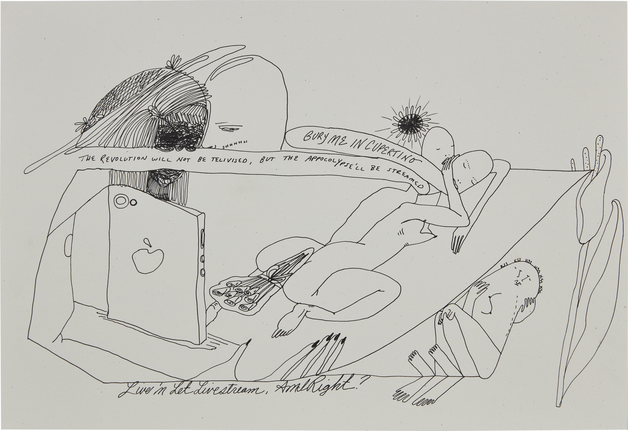 <p><strong>CHRISTINA QUARLES</strong> <em>Bury Me in Cupertino (No, No, No, I Won’t Fergit to Put Roses on Yer Grave),</em> 2020</p>