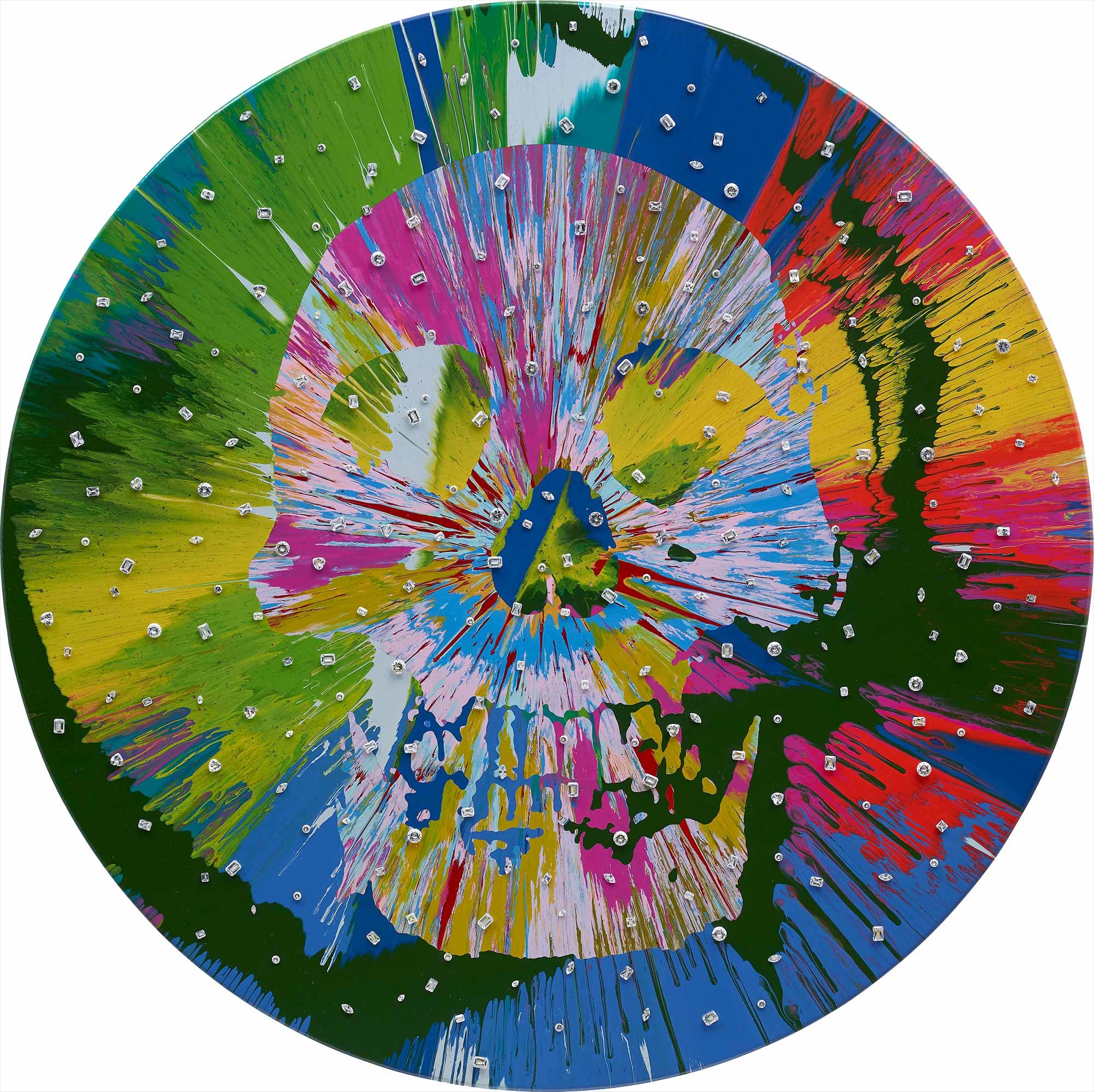 <b>DAMIEN HIRST </b><i>Beautiful Ataguju Abreaction Painting for Mark (with Diamonds)</i>, 2011