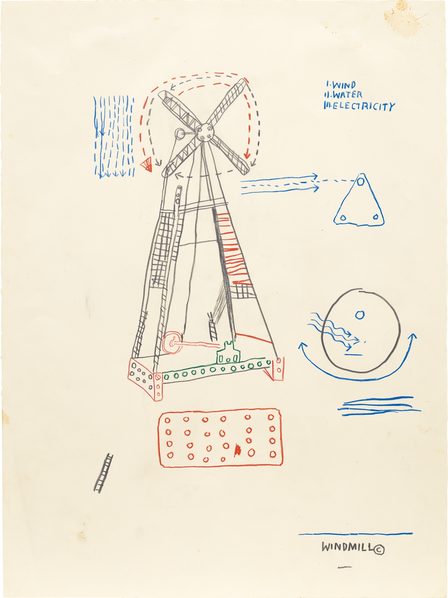 <p><strong>JEAN-MICHEL BASQUIAT</strong>&nbsp;<em>Windmill</em>, 2012</p>
