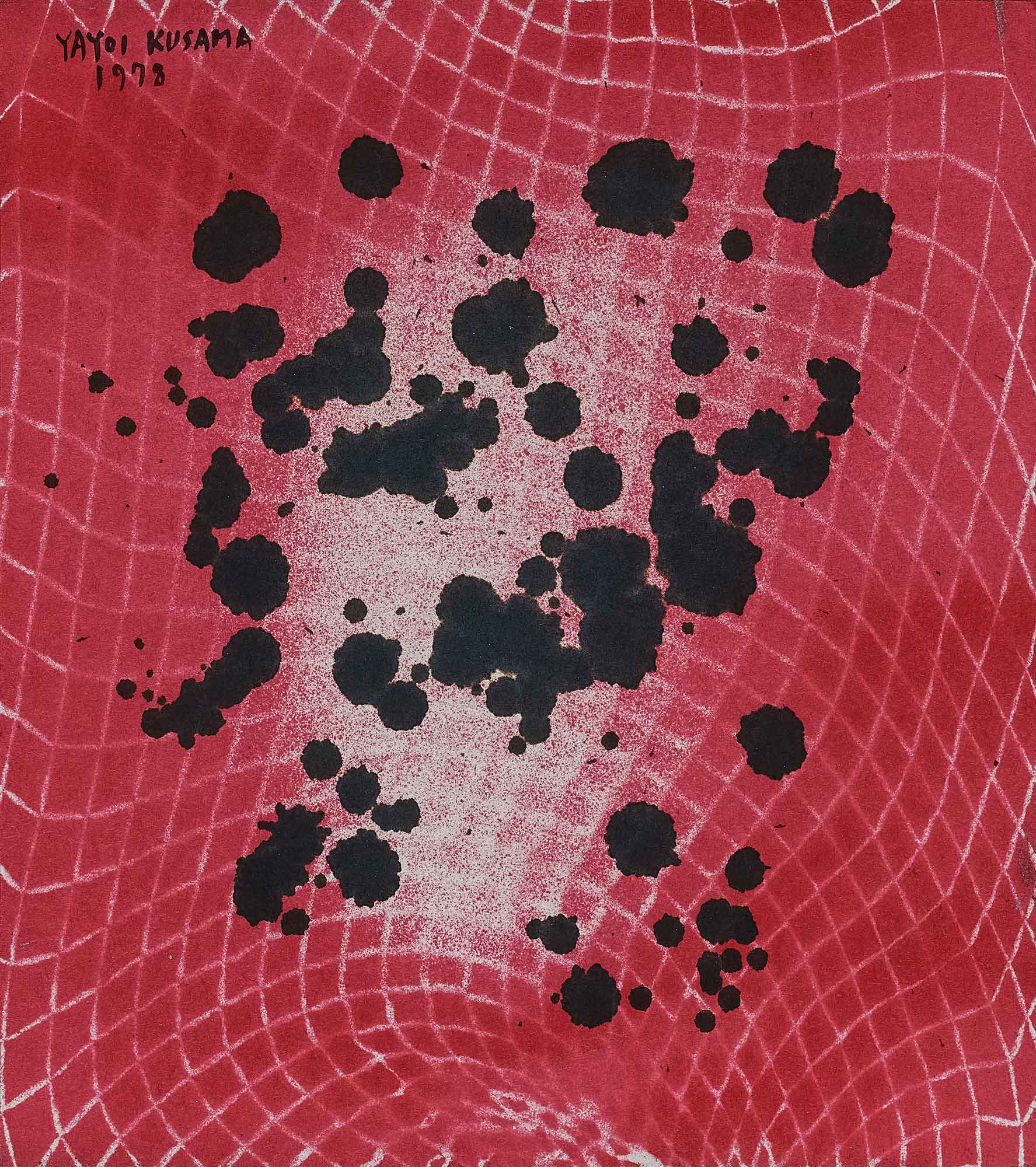 <b>YAYOI KUSAMA </b><i>Rain on Red Poppies</i>, 1978