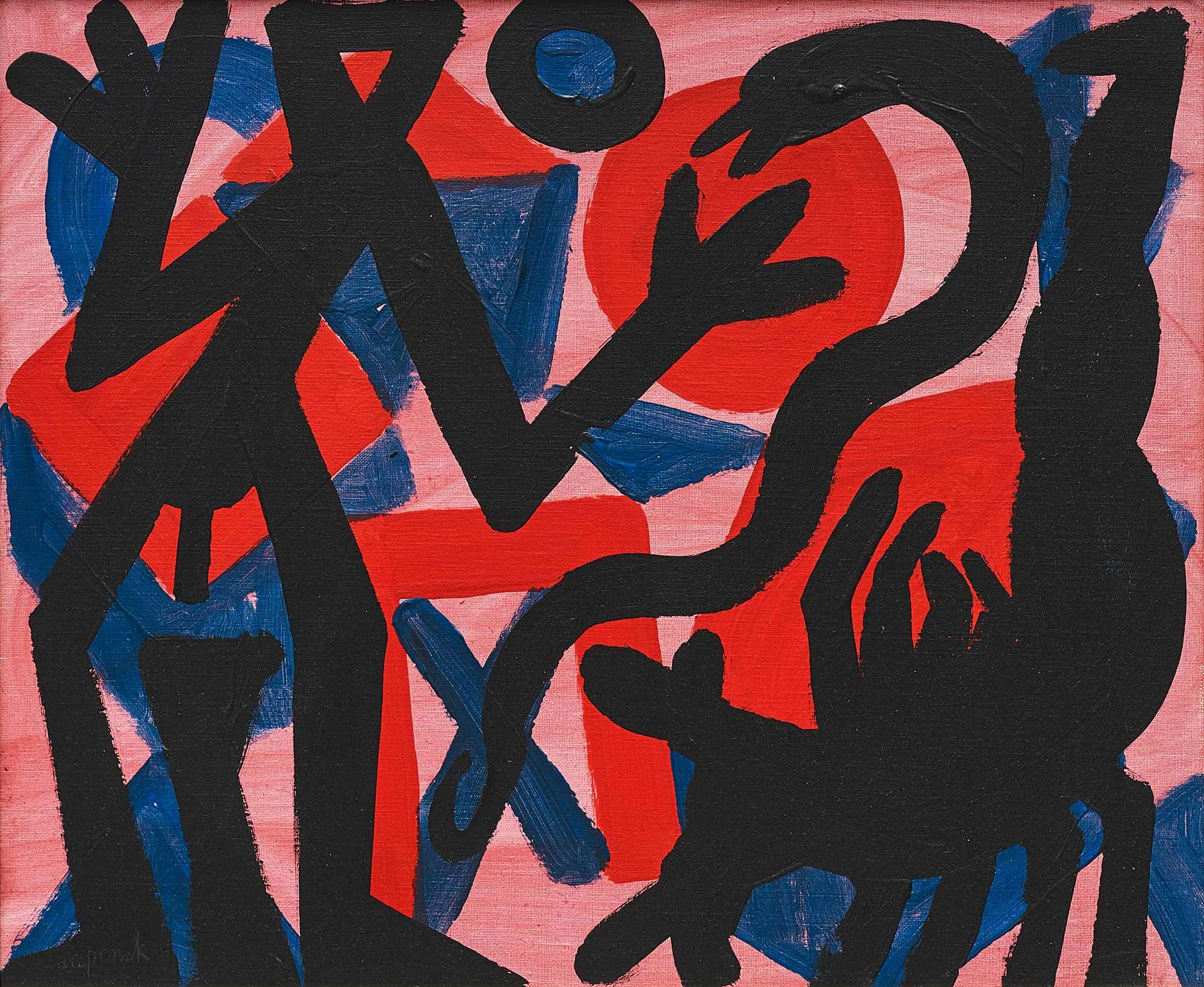 <b>A. R. PENCK</b> <i>Zerstörte Form Rot</i>, 2001