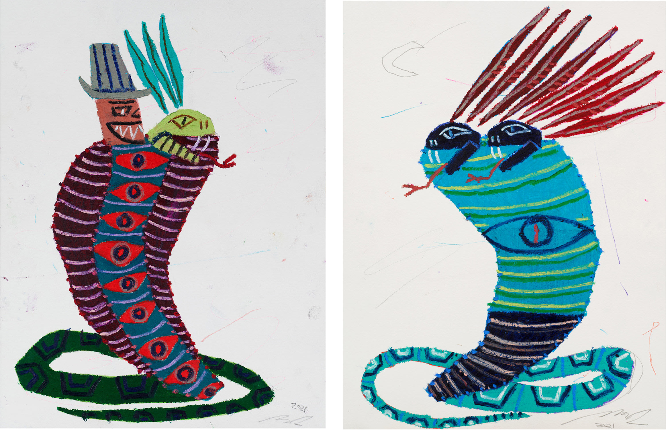 <p><strong>JORDY KERWICK</strong> <em>Two works: (i) Untitled; (ii) Untitled</em>, 2021</p>
