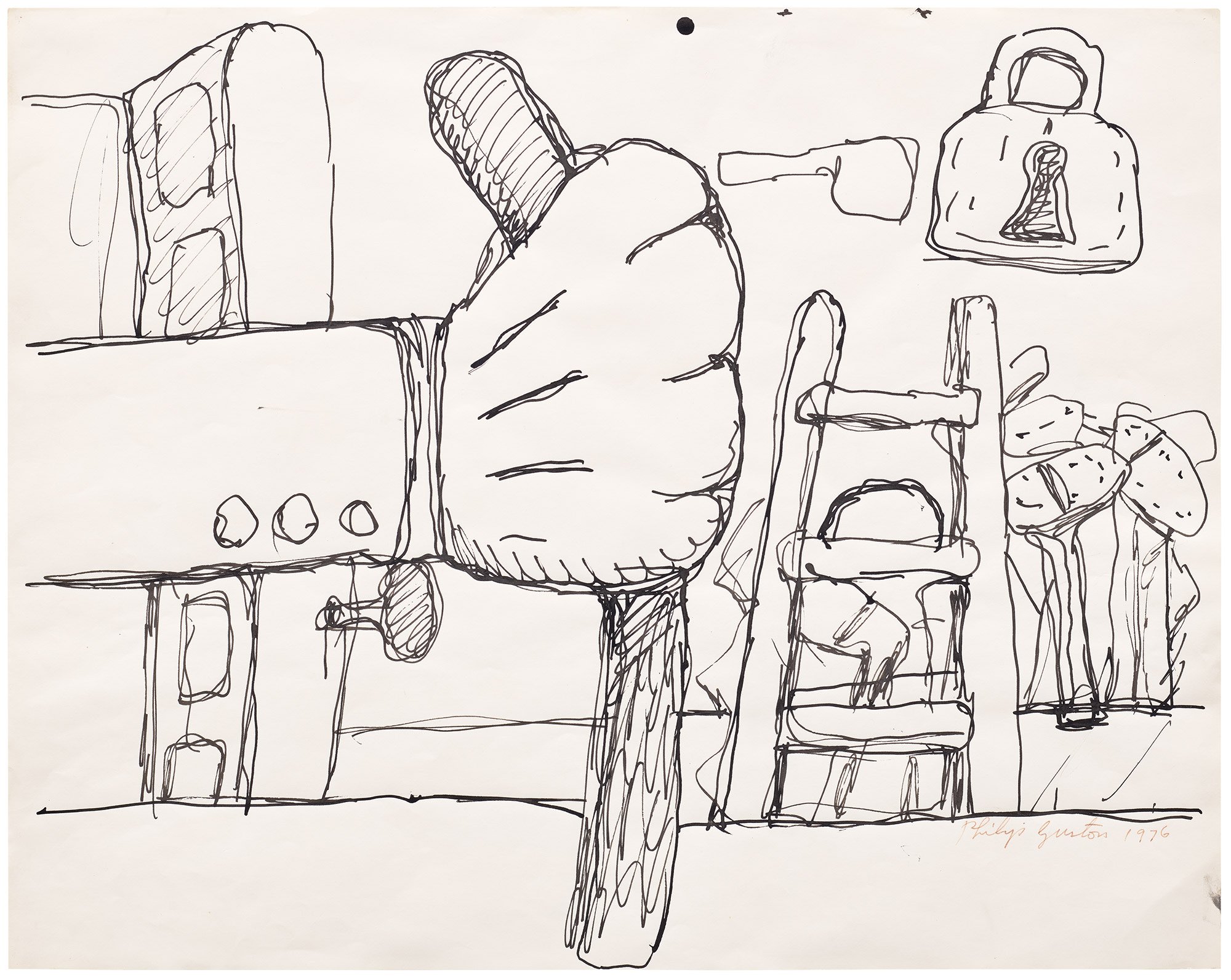 <p><strong>PHILIP GUSTON</strong> <em>Untitled,</em> 1976</p>
