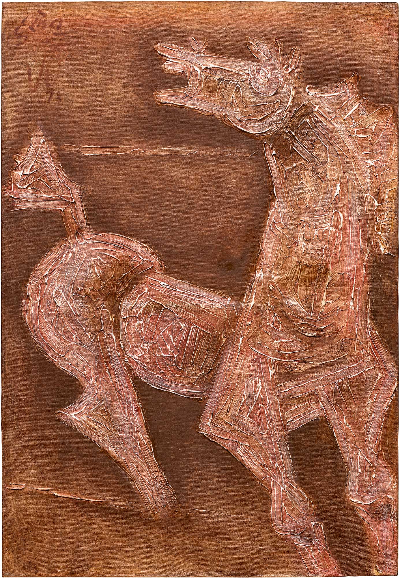 <p><strong>MAQBOOL FIDA</strong> <strong>HUSSAIN</strong> <em>Untitled (Galloping Horse),</em> &pound;80,000&ndash;120,000</p>

