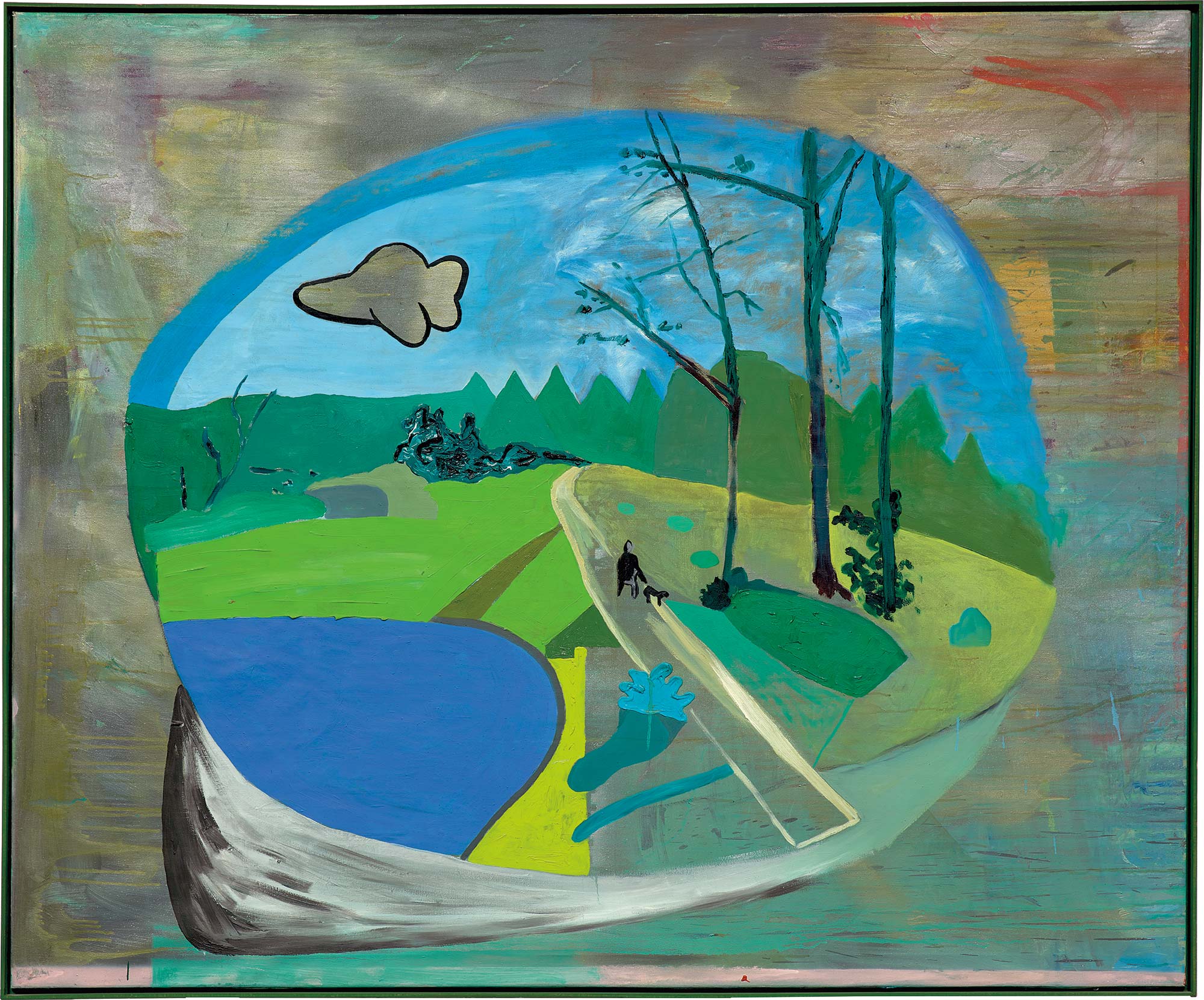 <p><strong>MARTIN KIPPENBERGER</strong> <em>Die Mutter von Horst spaziert im Spandauer Forst</em>, 1984</p>
