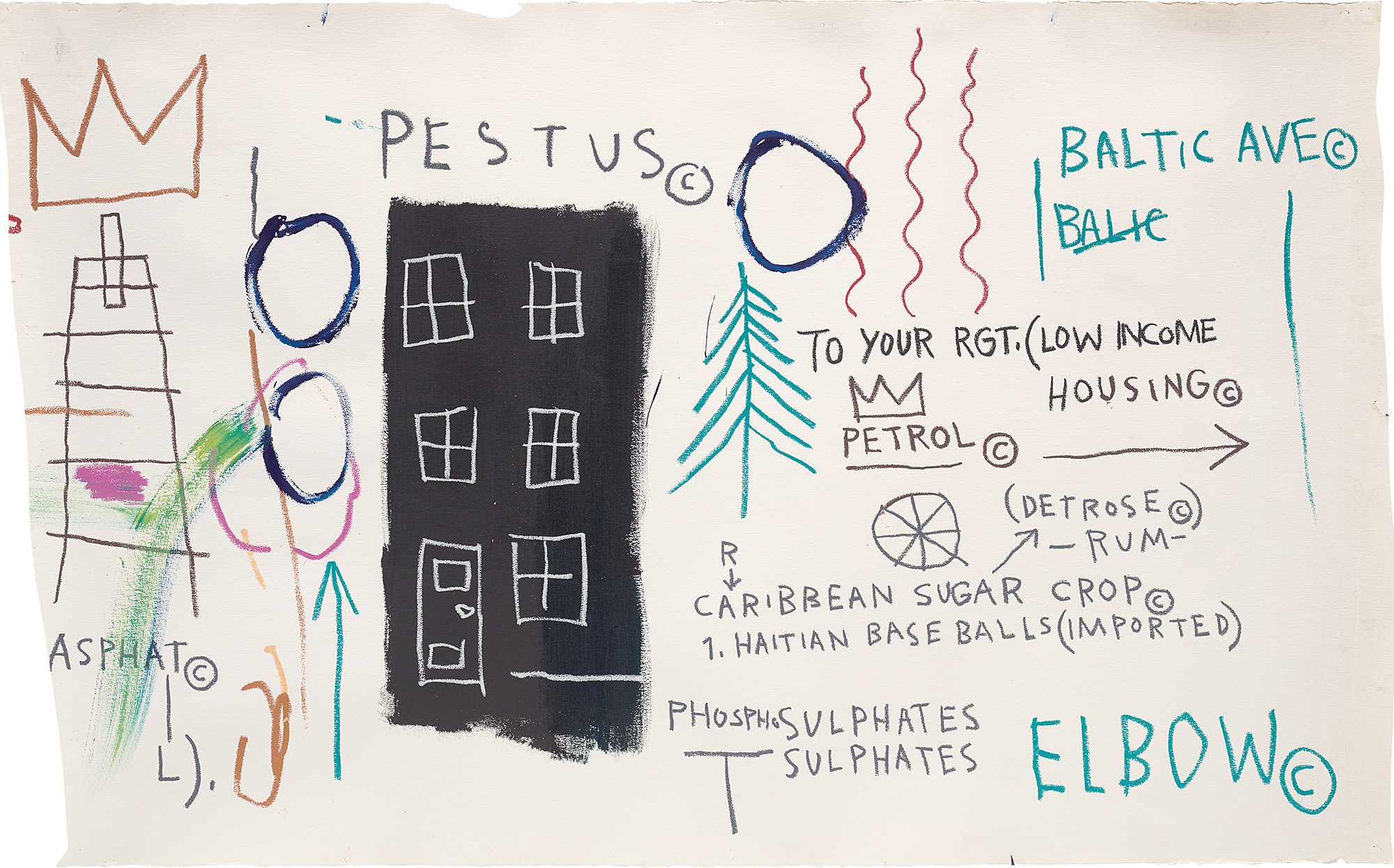 <p><strong>JEAN-MICHEL BASQUIAT</strong>&nbsp;<em>Untitled (Pestus),</em>&nbsp;1982</p>
