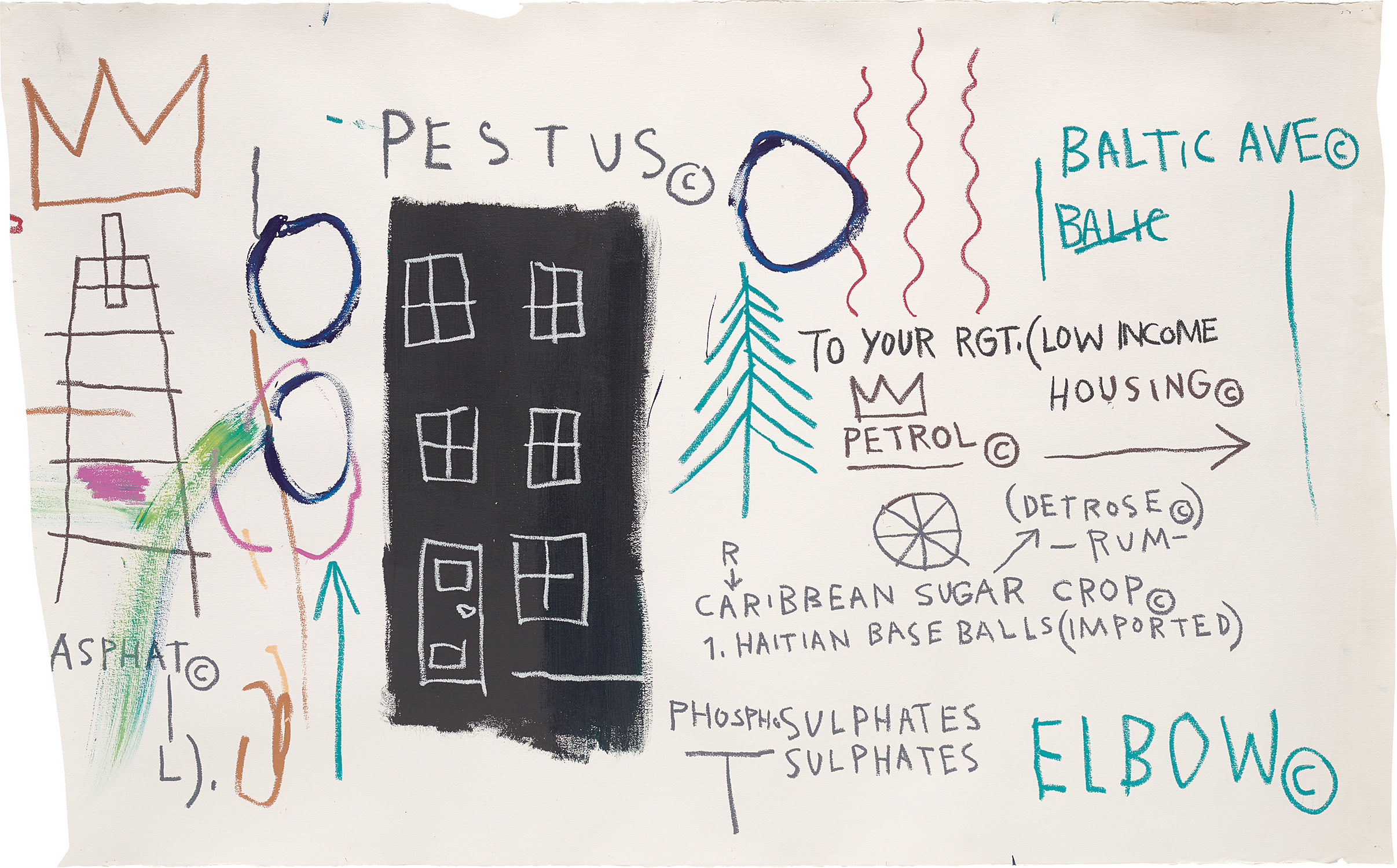 <p><strong>JEAN-MICHEL BASQUIAT </strong><em>Untitled (Pestus)</em>, 1982</p>