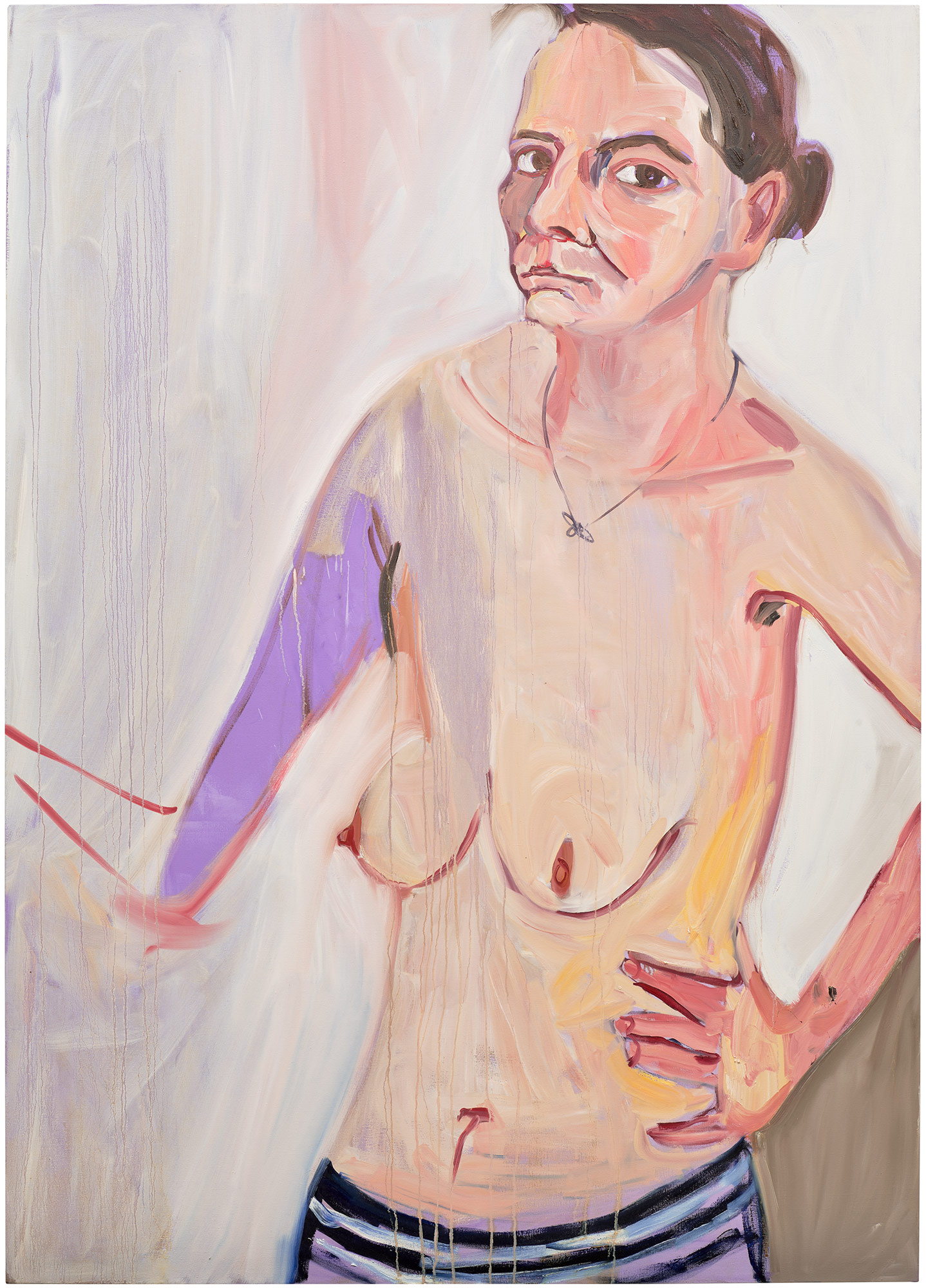 <p><strong>CHANTAL JOFFE</strong> <em>Self-Portrait in Striped Trousers,</em> 2015</p>
