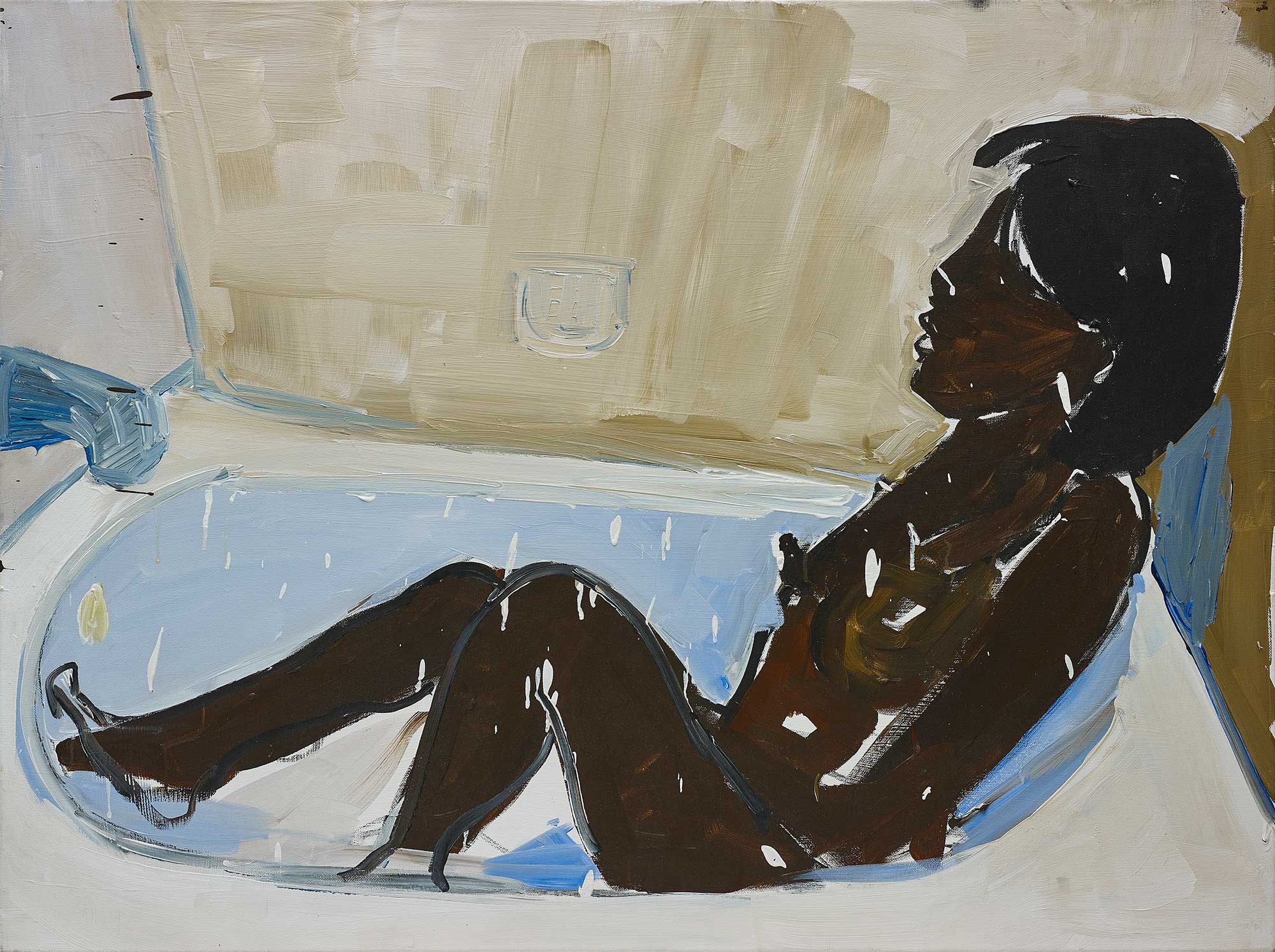<b>HENRY TAYLOR<i> </i></b><i>Untitled (woman in bath tub, bathing)</i>, 2015