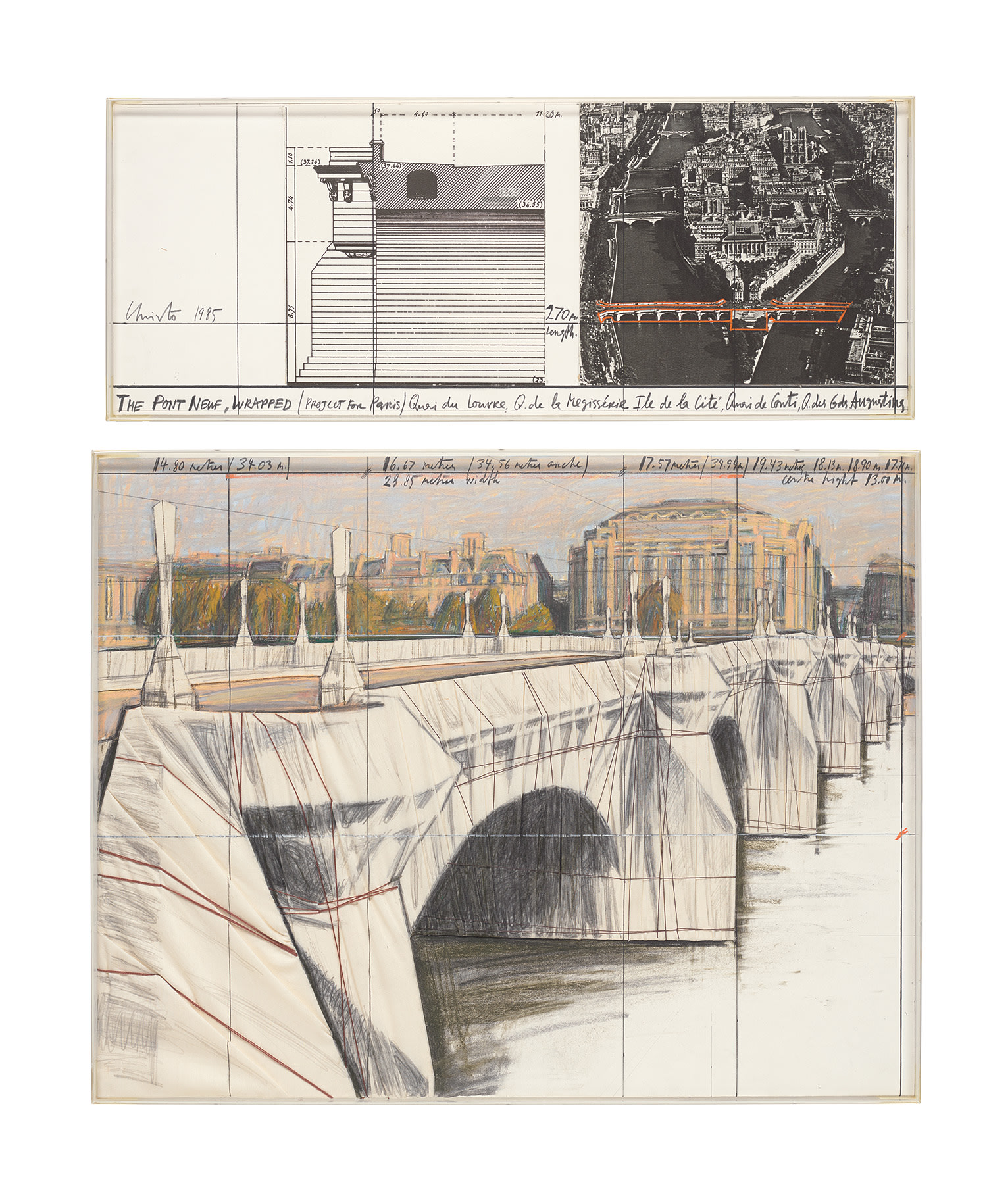 <p><strong>CHRISTO</strong> <em>The Pont Neuf, Wrapped (Project for Paris)</em>, 1985</p>
