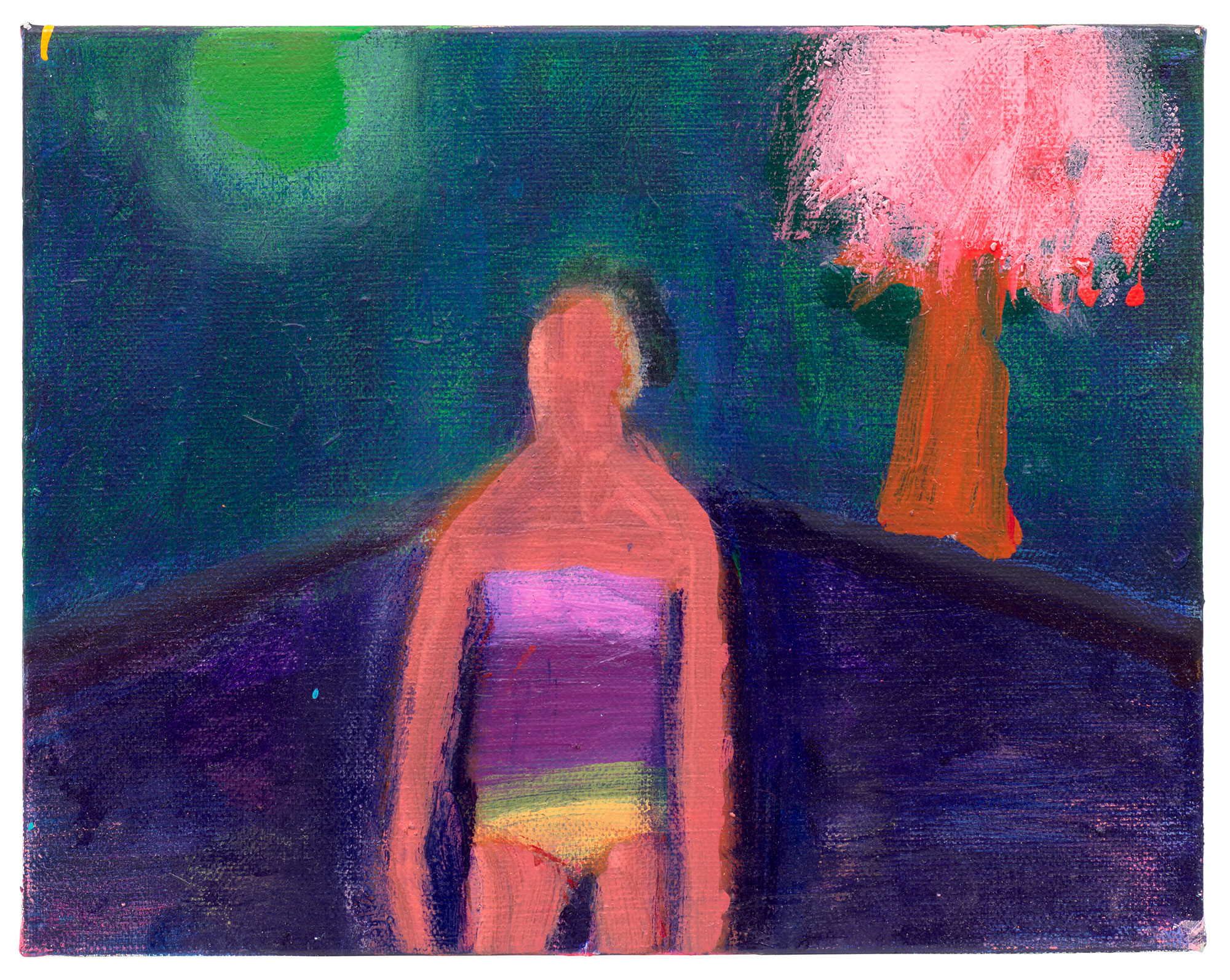 <p><strong>KATHERINE BRADFORD</strong> <em>Green Moon, Pink Tree,</em> 2024</p>