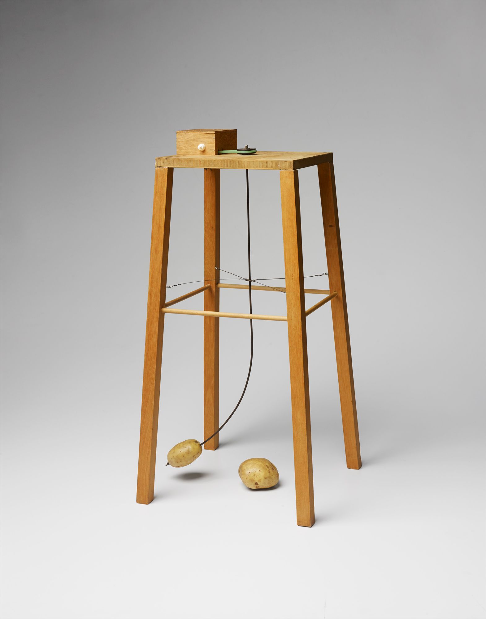 <b>SIGMAR POLKE</b> <i>Apparat, mit dem eine Kartoffel eine andere Kartoffel umkreisen kann (Apparatus Whereby One Potato Can Orbit Another),</i> 1969