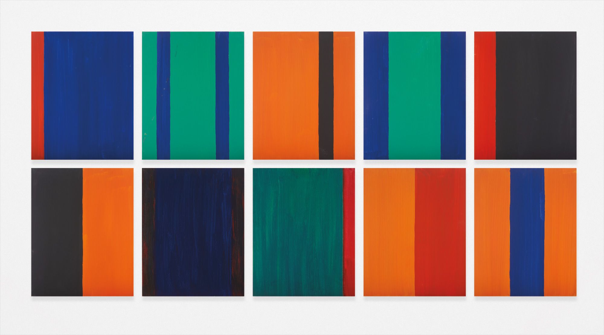 <b>G&#220;NTHER F&#214;RG</b> <i>Untitled (10 works on wood),</i> 2001