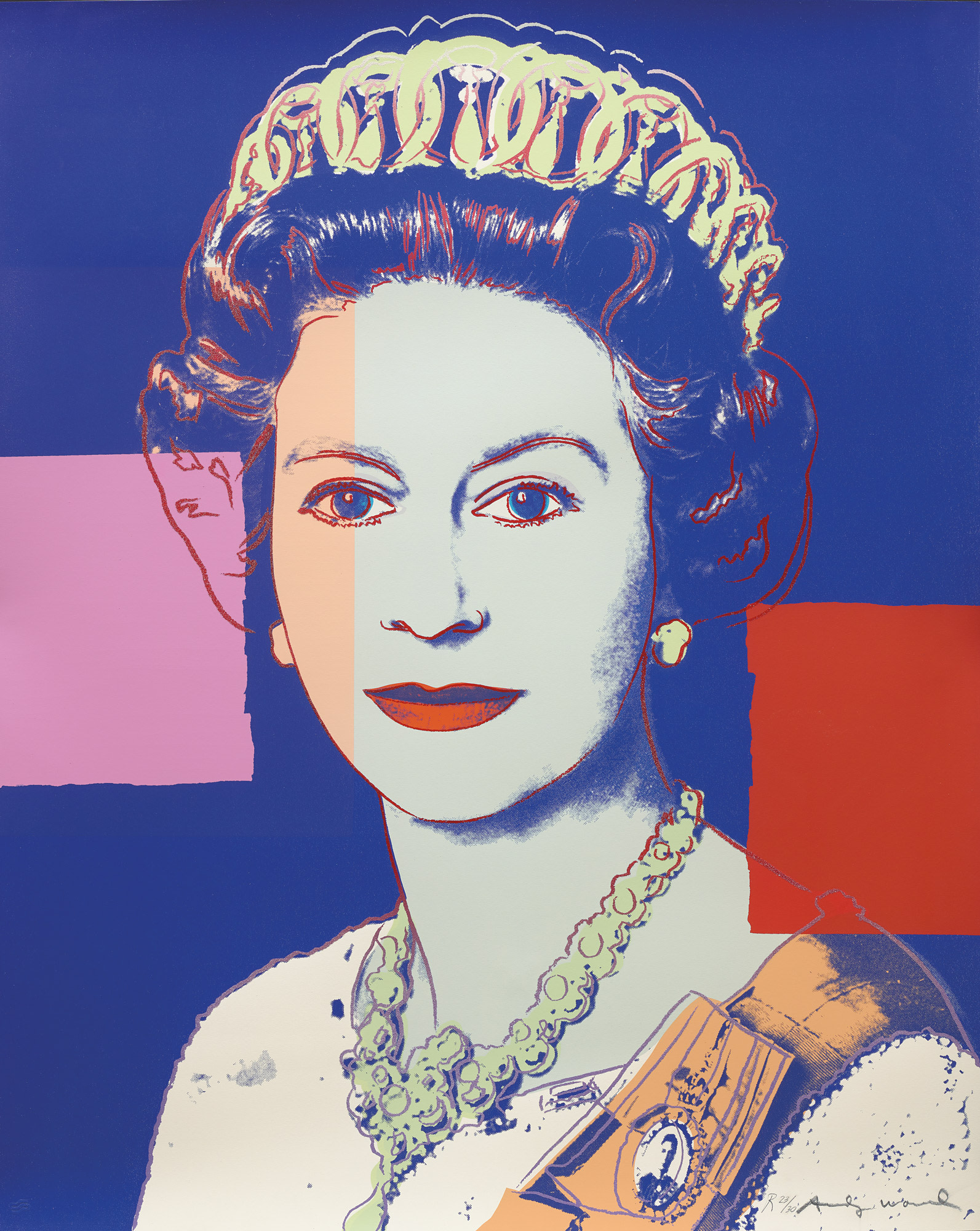 <p><strong>ANDY WARHOL</strong><em><strong> </strong>Queen Elizabeth II of the United Kingdom, from Reigning Queens (Royal Edition)</em>, 1985</p>