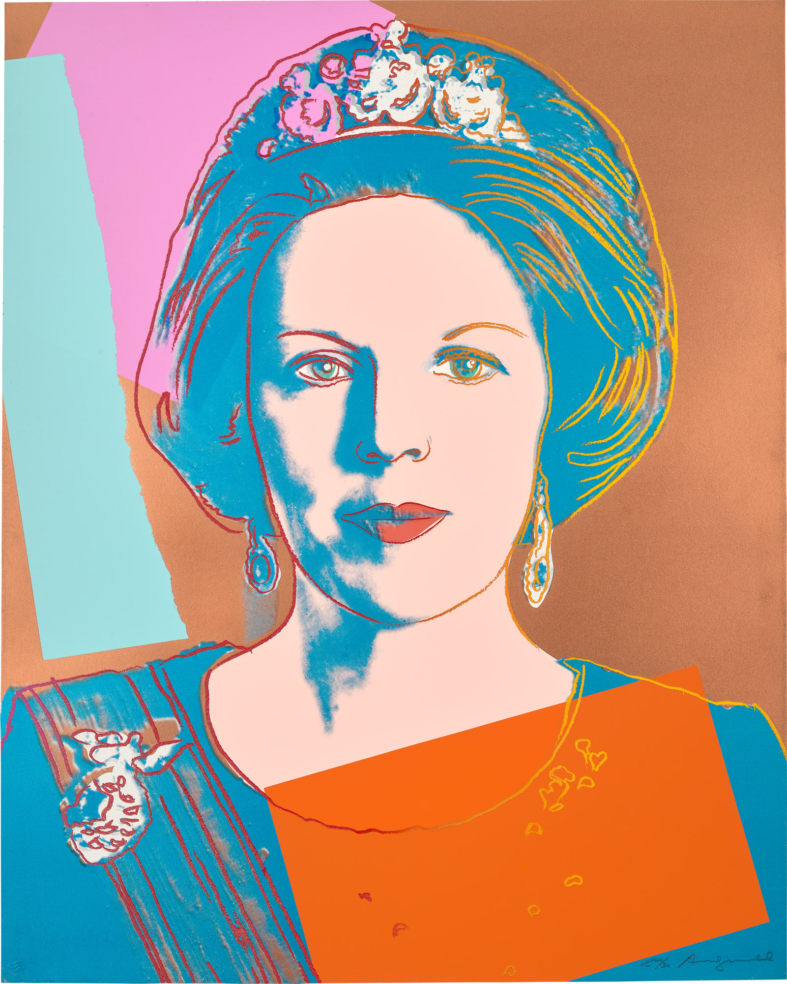 <p><strong>ANDY WARHOL</strong> <em>Queen Beatrix of the Netherlands, from Reigning Queens (Royal Edition)</em>, 1985</p>