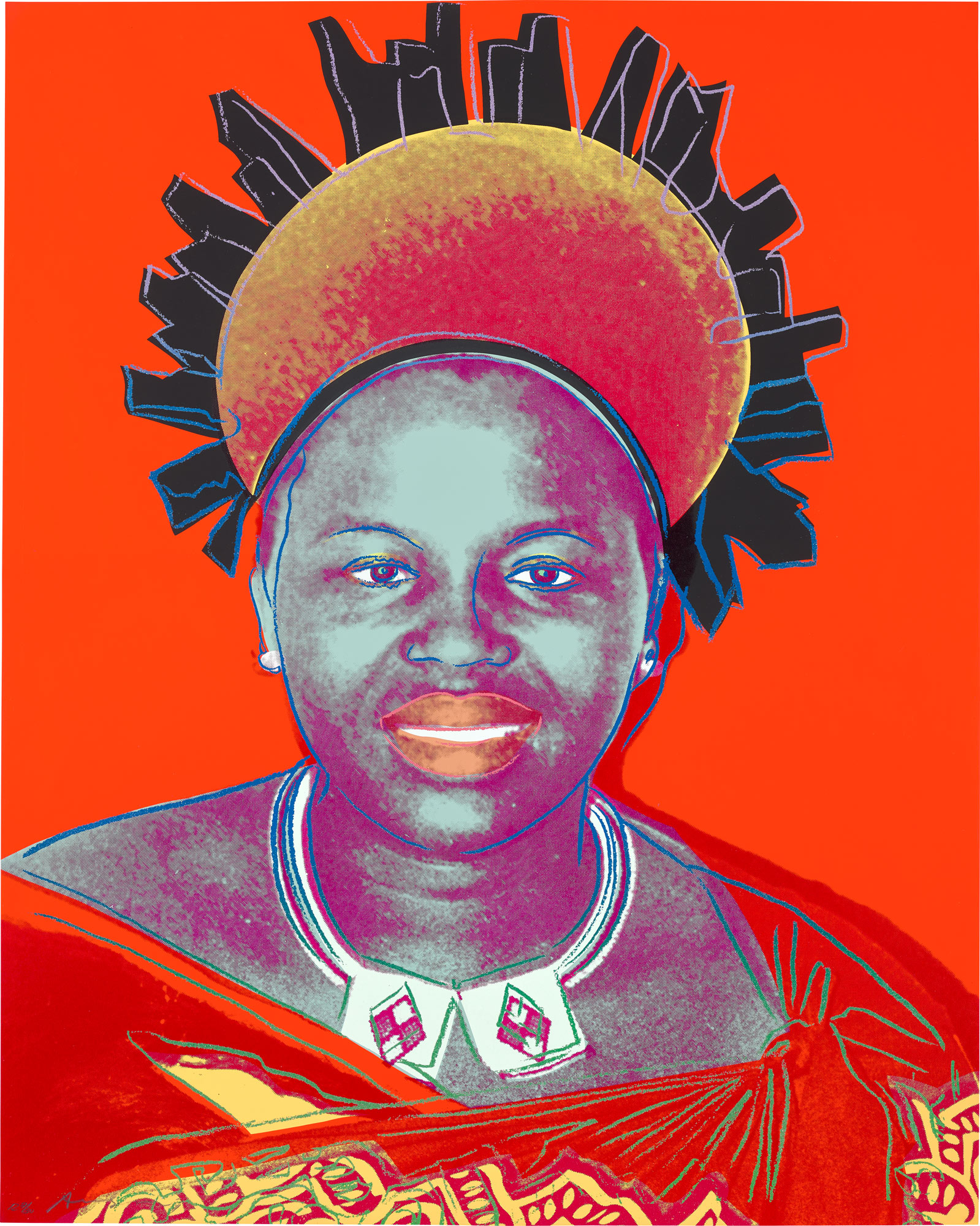 <p><strong>ANDY WARHOL</strong> <em>Queen Ntombi Twala of Swaziland, from Reigning Queens (Royal Edition), </em>1985</p>