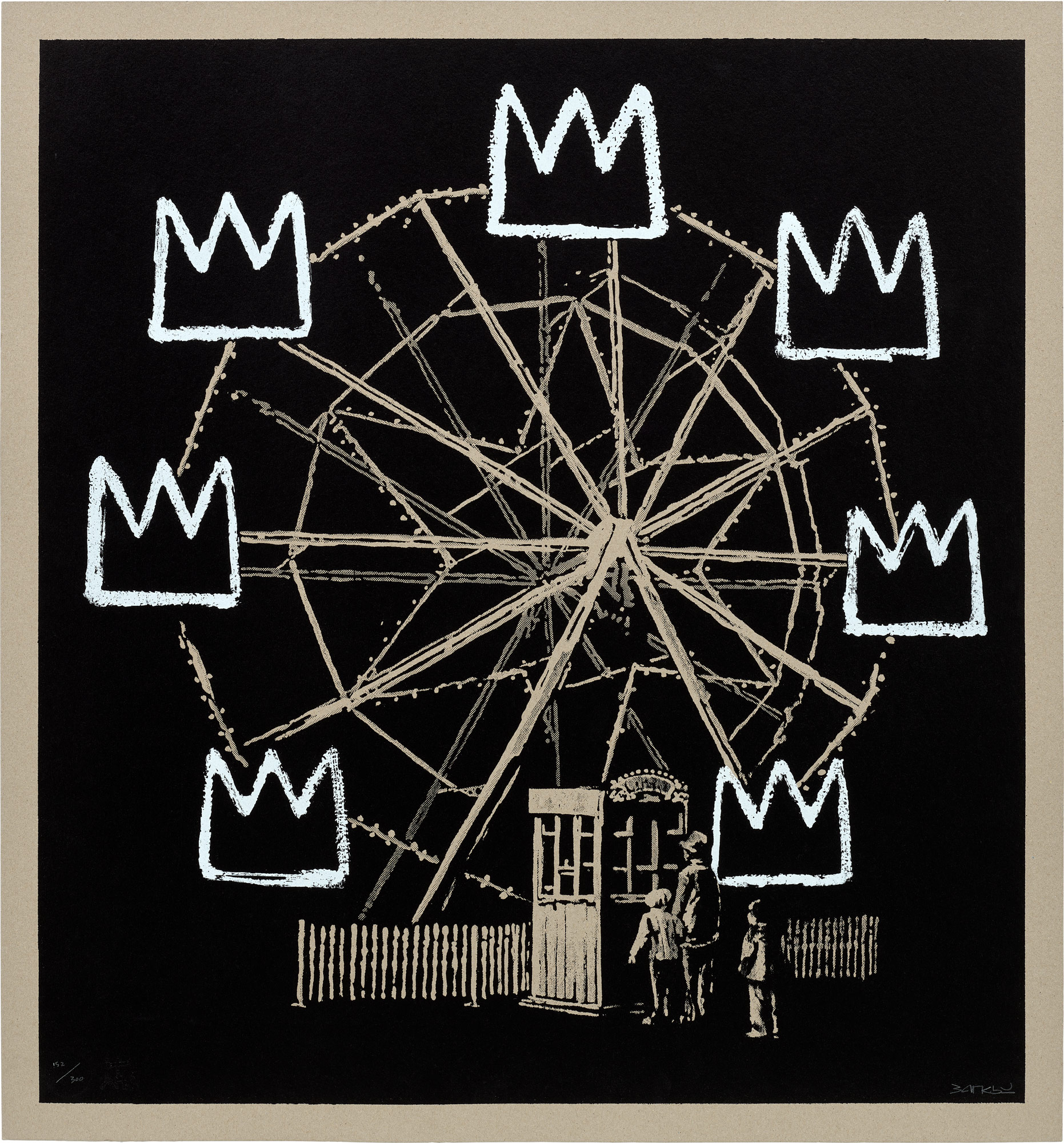 <p><strong>BANKSY</strong> <em>Banksquiat (Grey),</em> 2019</p>