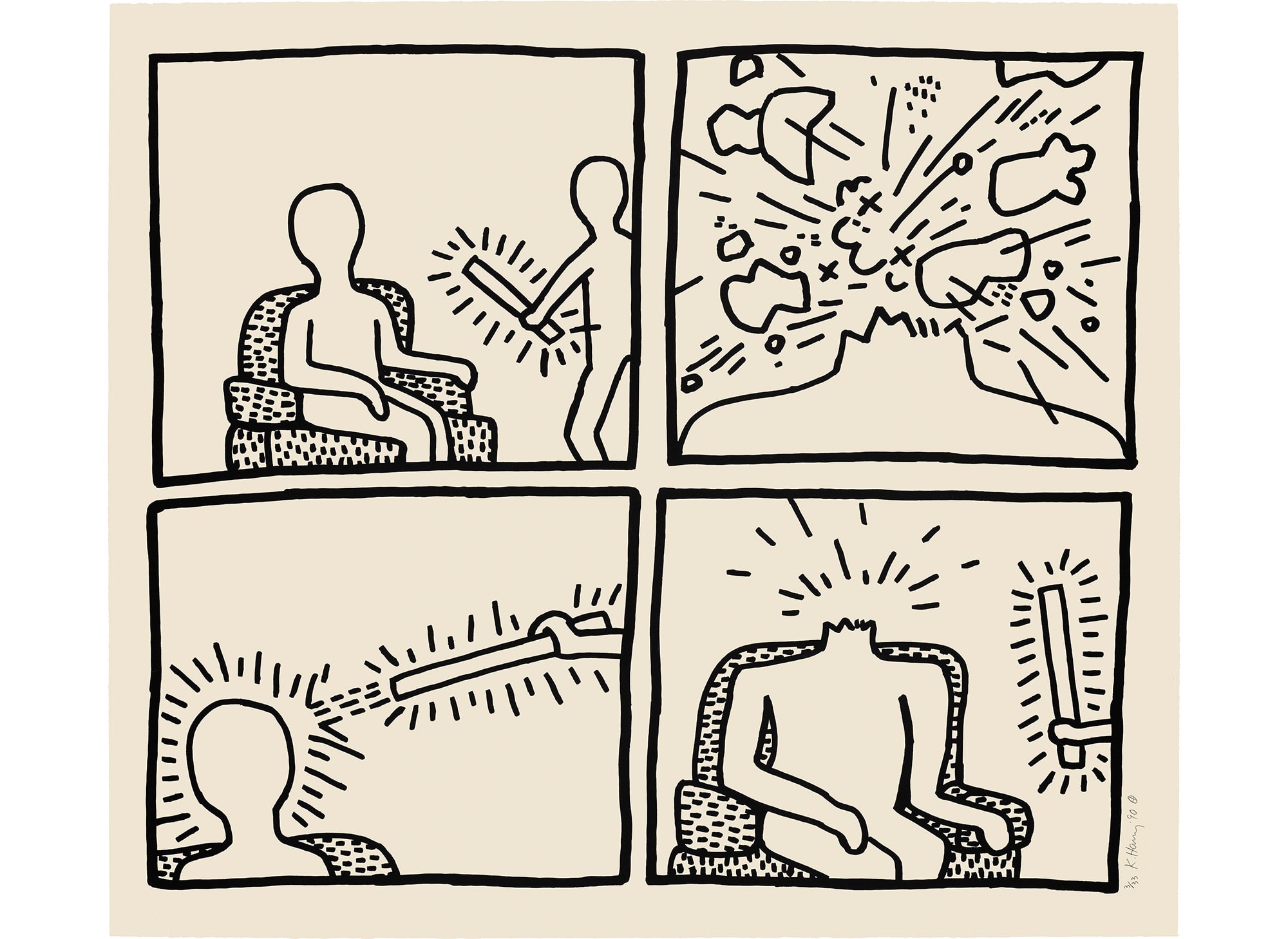 <p><strong>KEITH HARING</strong>&nbsp;<em>The Blueprint Drawings: plate 14,</em>&nbsp;1990</p>
