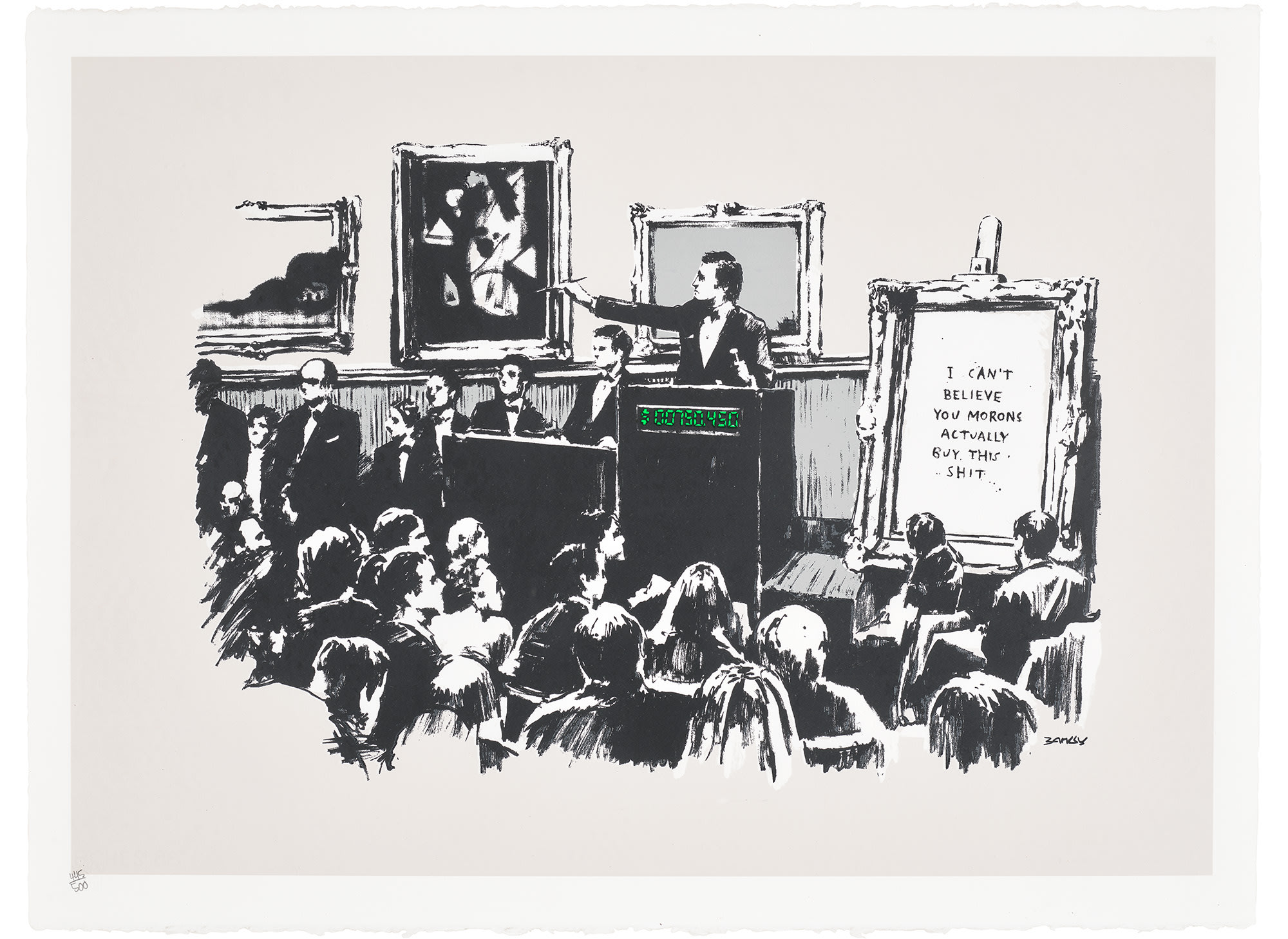 <p><strong>BANKSY</strong>&nbsp;<em>Morons,</em>&nbsp;2006</p>
