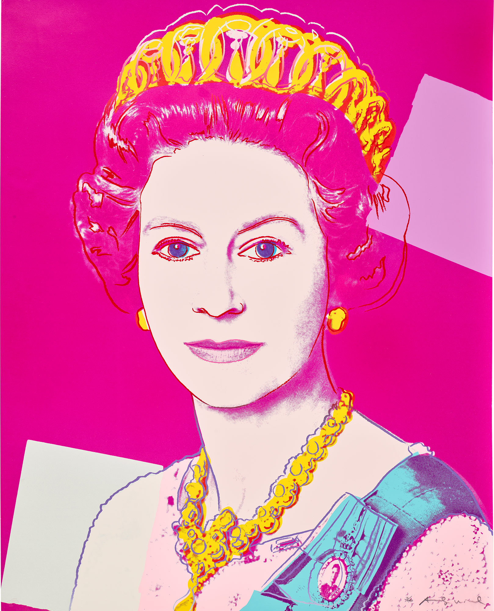 <p><strong>ANDY WARHOL</strong> <em>Queen Elizabeth II of the United Kingdom</em>, from <em>Reigning Queens</em>, 1985</p>
