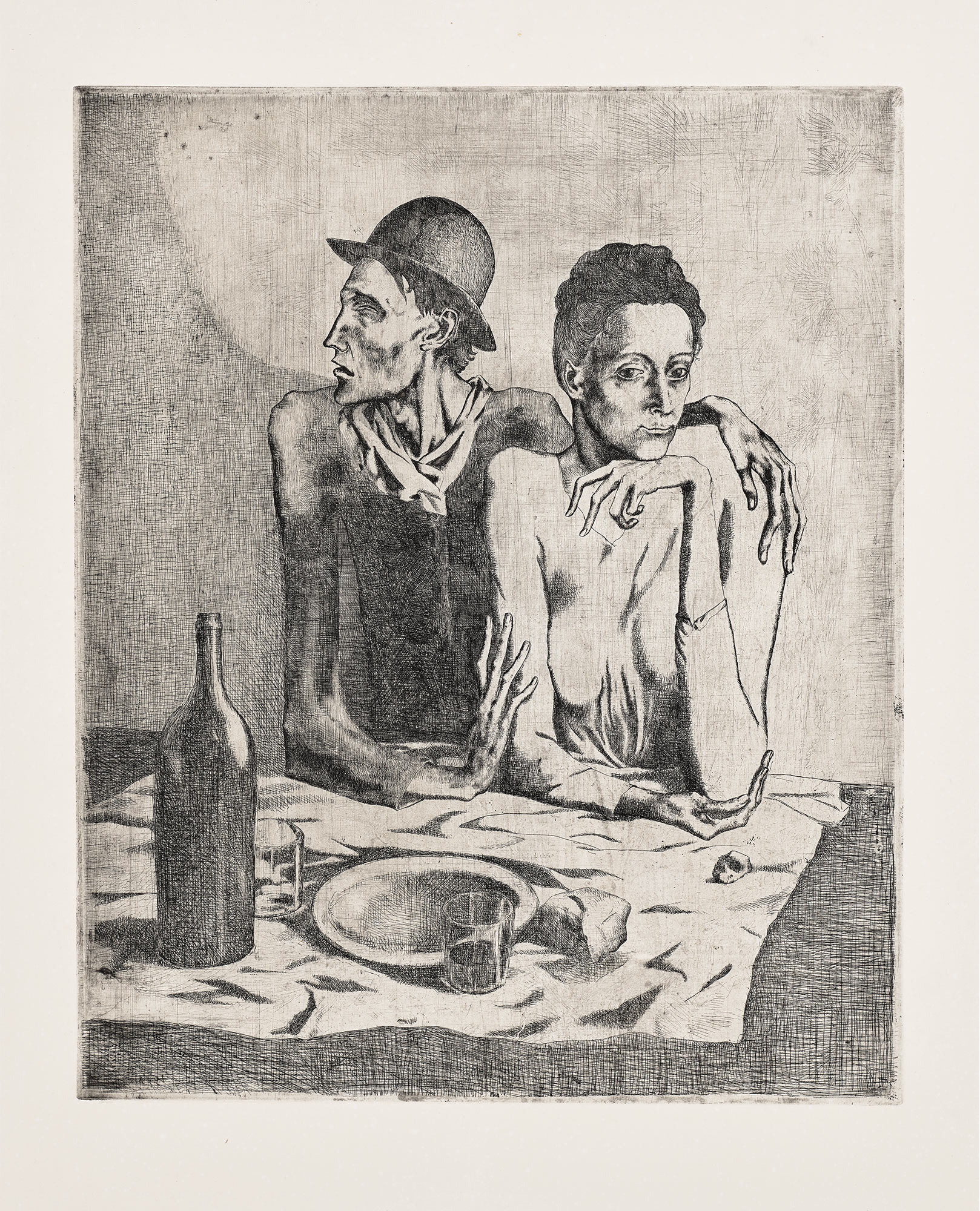 <p><strong>PABLO PICASSO</strong> <em>Le repas frugal (The Frugal Meal)</em>, from <em>La Suite des Saltimbanques</em>, 1904</p>
