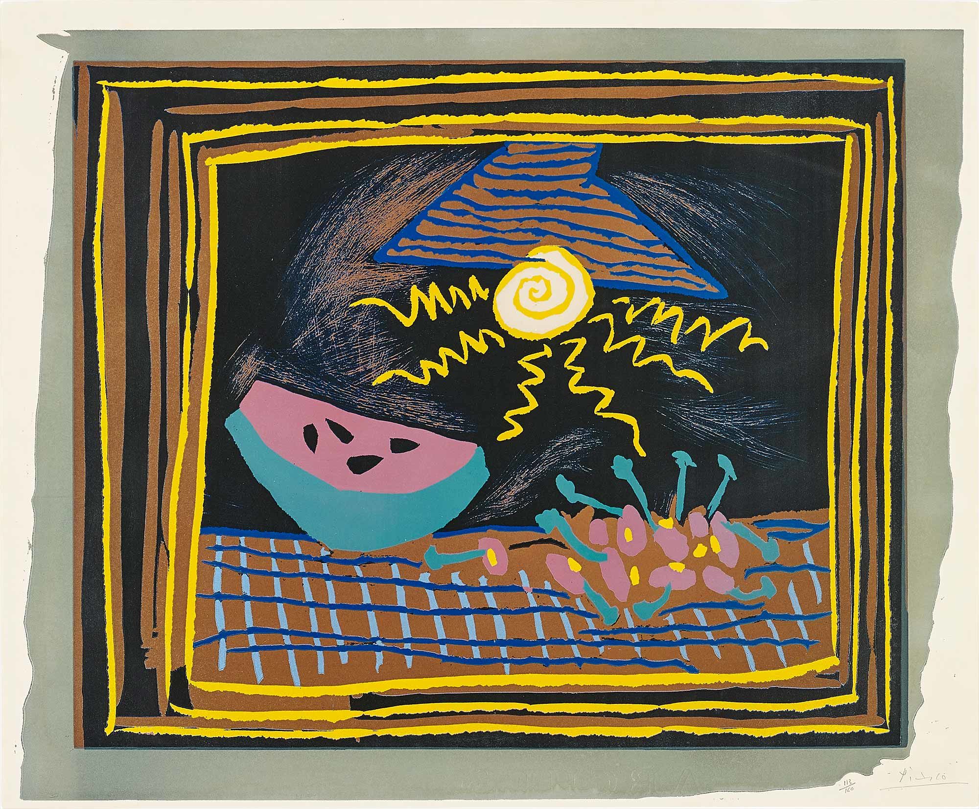 <b>PABLO PICASSO</b> <i>Nature morte &#224; la past&#232;que (Still Life with Watermelon)</i>, 1962