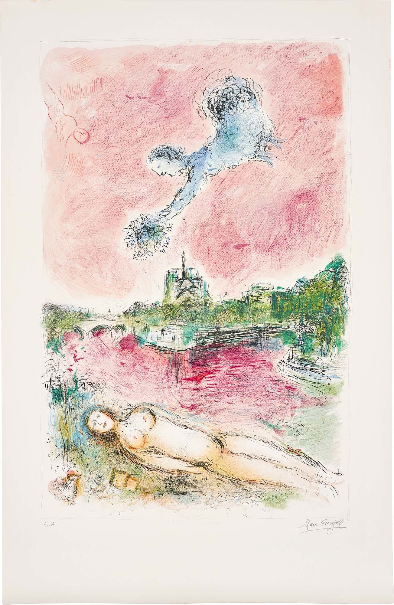 <b>MARC CHAGALL</b> <i>Vue de Notre-Dame</i>, 1980<br />