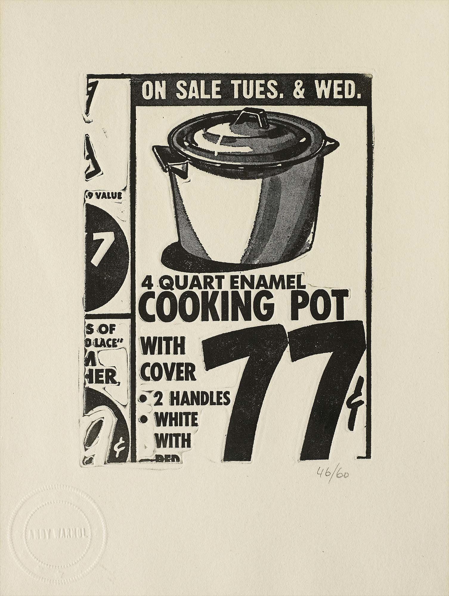 <b>ANDY WARHOL</b><i> Cooking Pot</i>, from<i> International Anthology of Contemporary Engraving: The International Avant-Garde, Vol. 5, America Discovered</i>, 1962