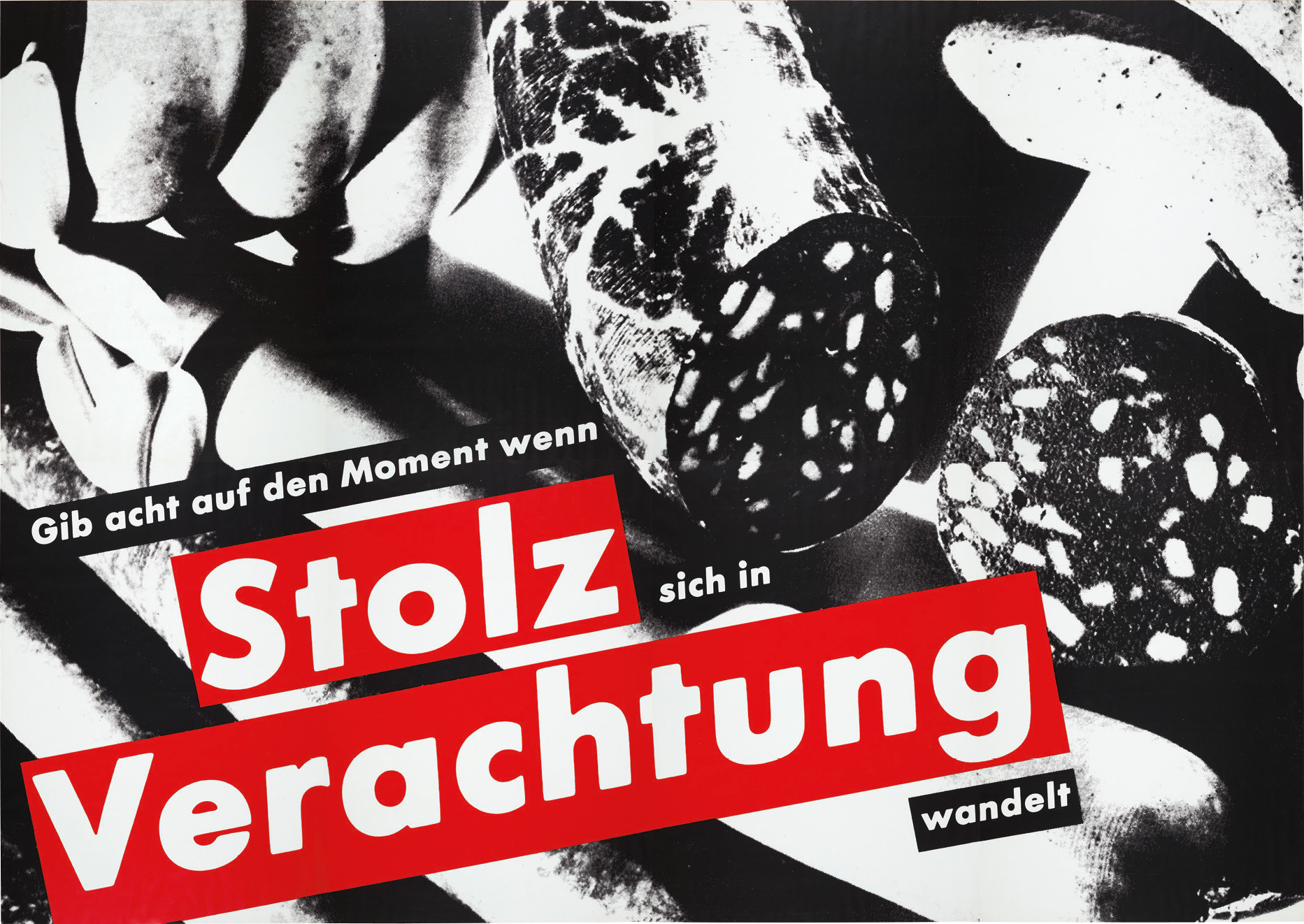 <b>BARBARA KRUGER</b> <i>Gib acht auf den Moment wenn Stolz sich in Verachtung wandelt (Watch the Moment when Pride Changes to Contempt)</i>, 1990