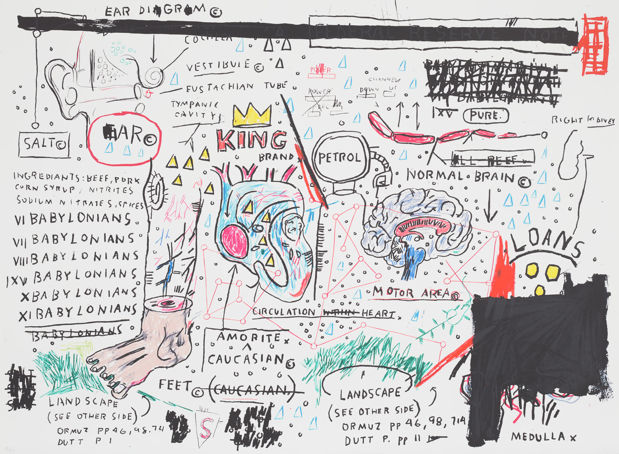 <p><strong>AFTER JAN-MICHEL BASQUIAT</strong> <em>King Brand</em>, 1982-1983/2019</p>