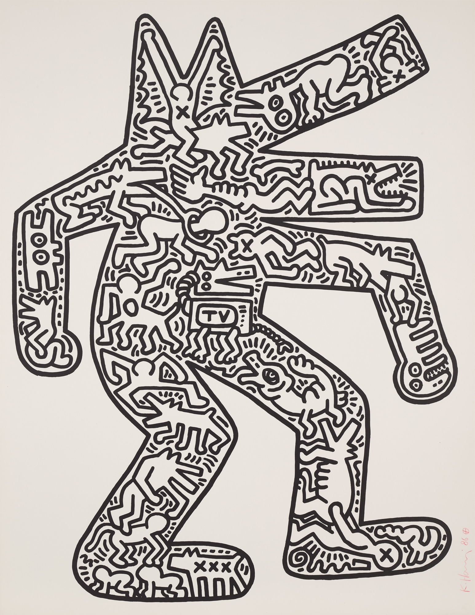 <p><strong>KEITH HARING</strong> <em>Dog</em>, 1986-87</p>