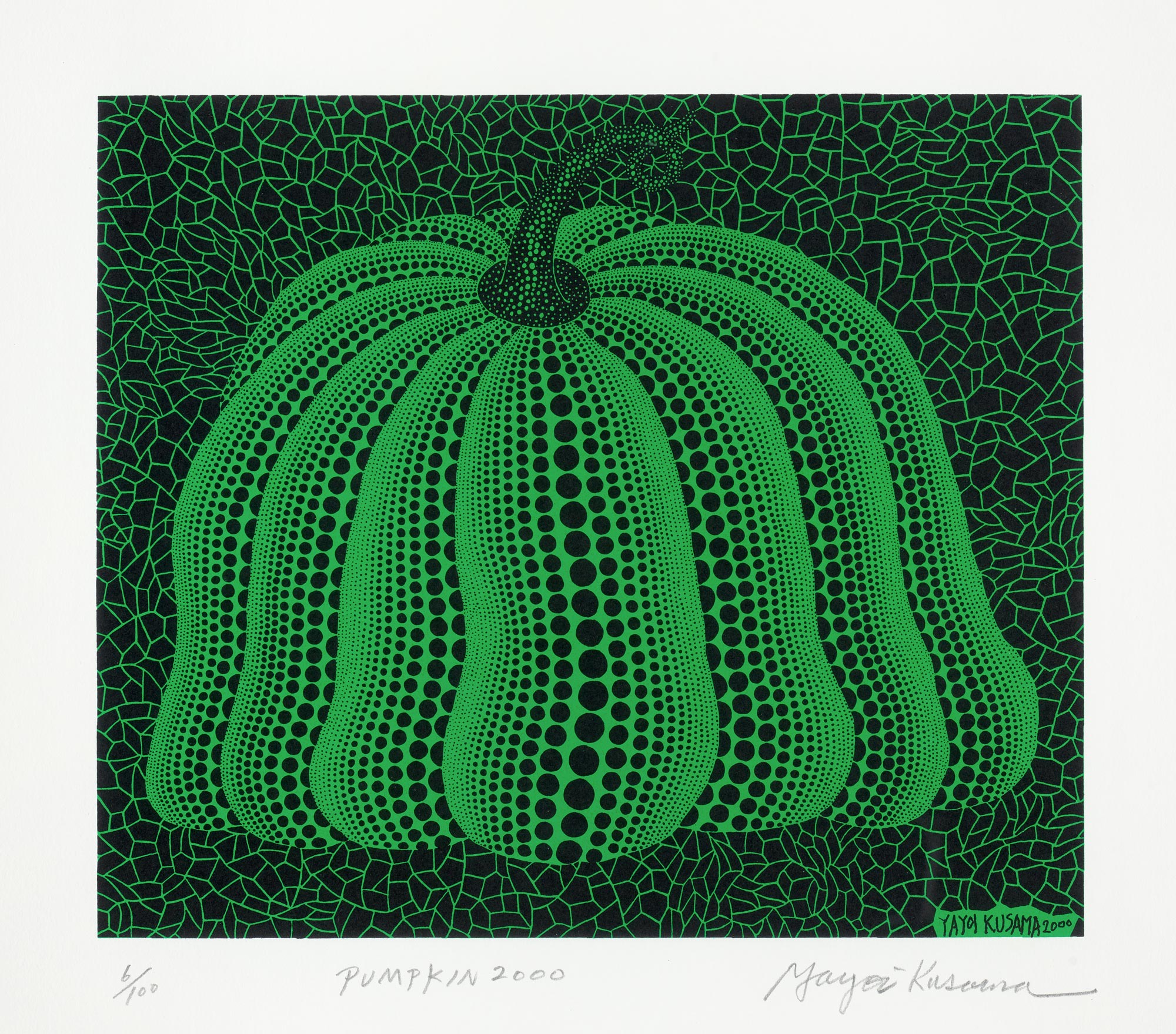 <p><strong>YAYOI KUSAMA</strong> <em>Pumpkin 2000 (Green)</em>, 2000</p>