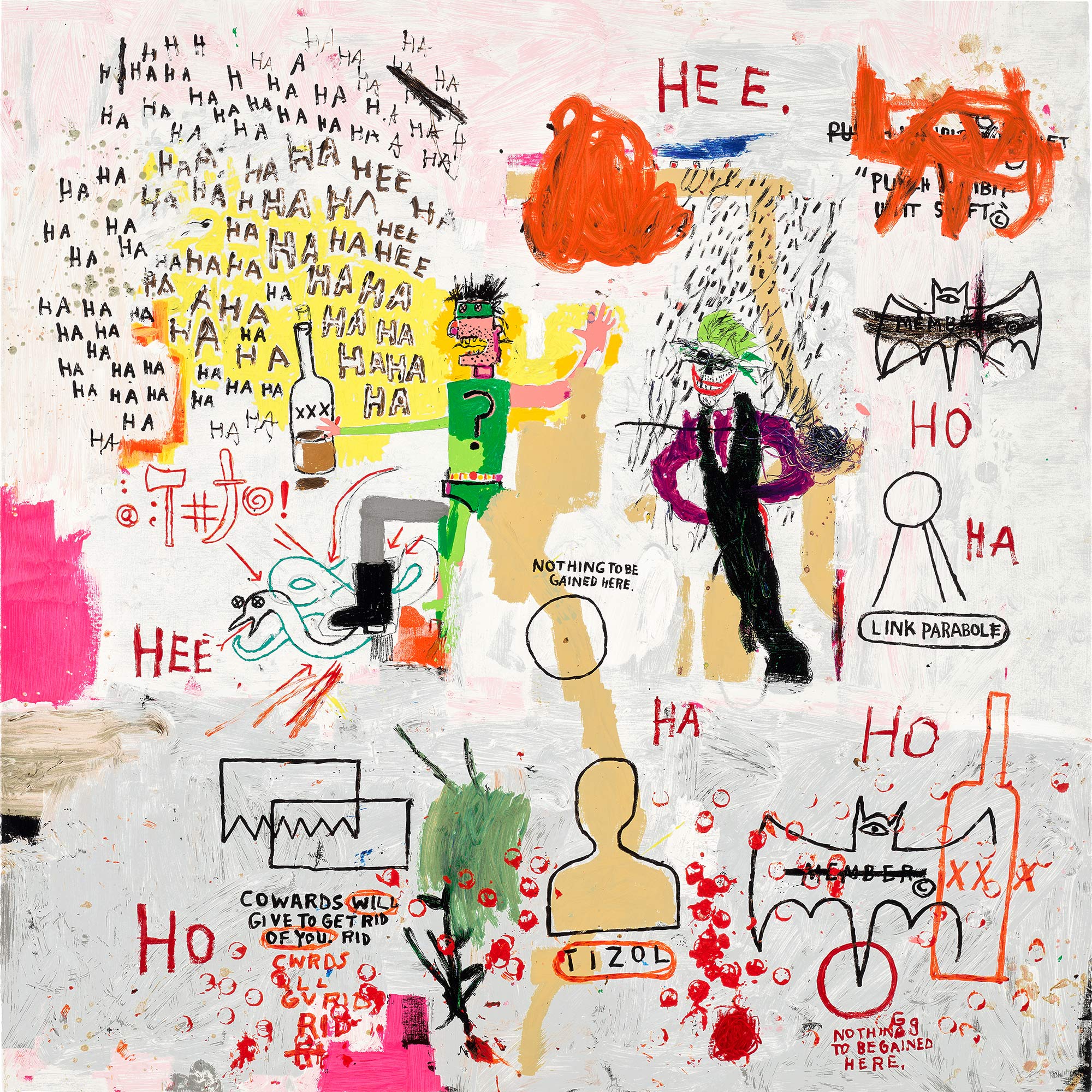 <p><strong>AFTER JEAN-MICHEL BASQUIAT</strong> <em>Riddle Me This Batman, </em>from<em> Superhero Portfolio,</em> 1987/2022</p>