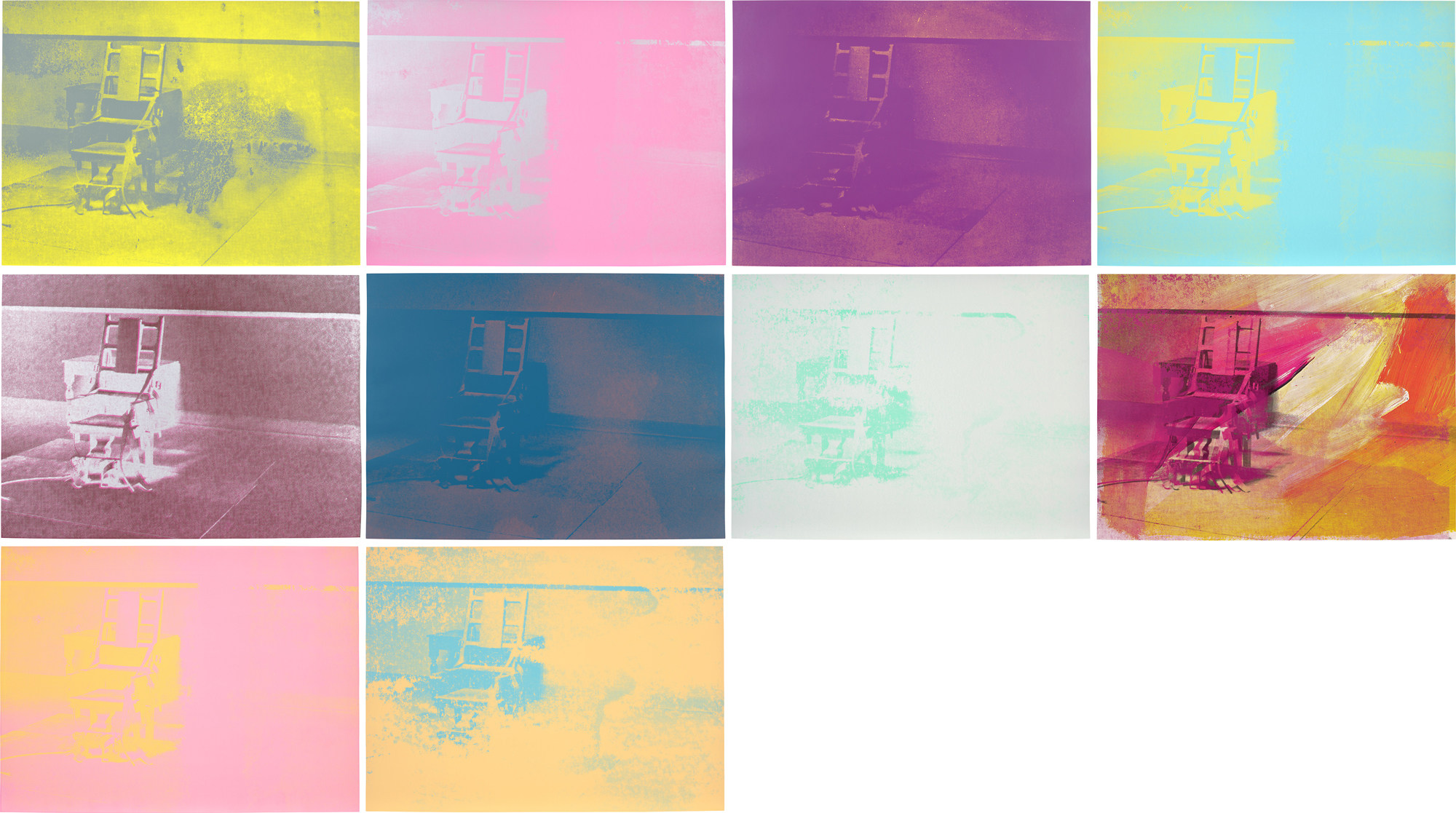<p><strong>ANDY WARHOL</strong> <em>Electric Chairs,</em> 1971</p>