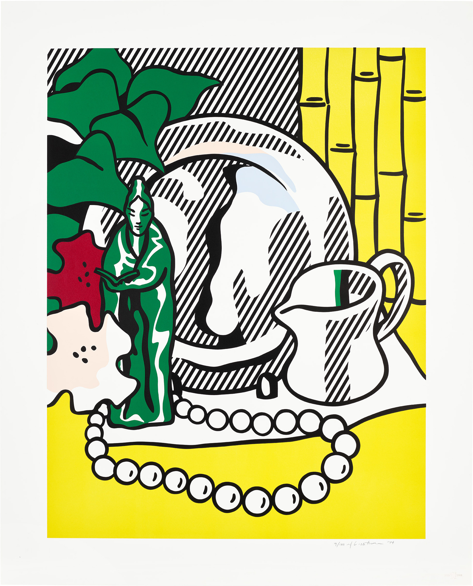 <p><strong>ROY LICHTENSTEIN<em> </em></strong><em>Still Life with Figurine, </em>from <em>Six Still Lifes Series,</em> 1974</p>