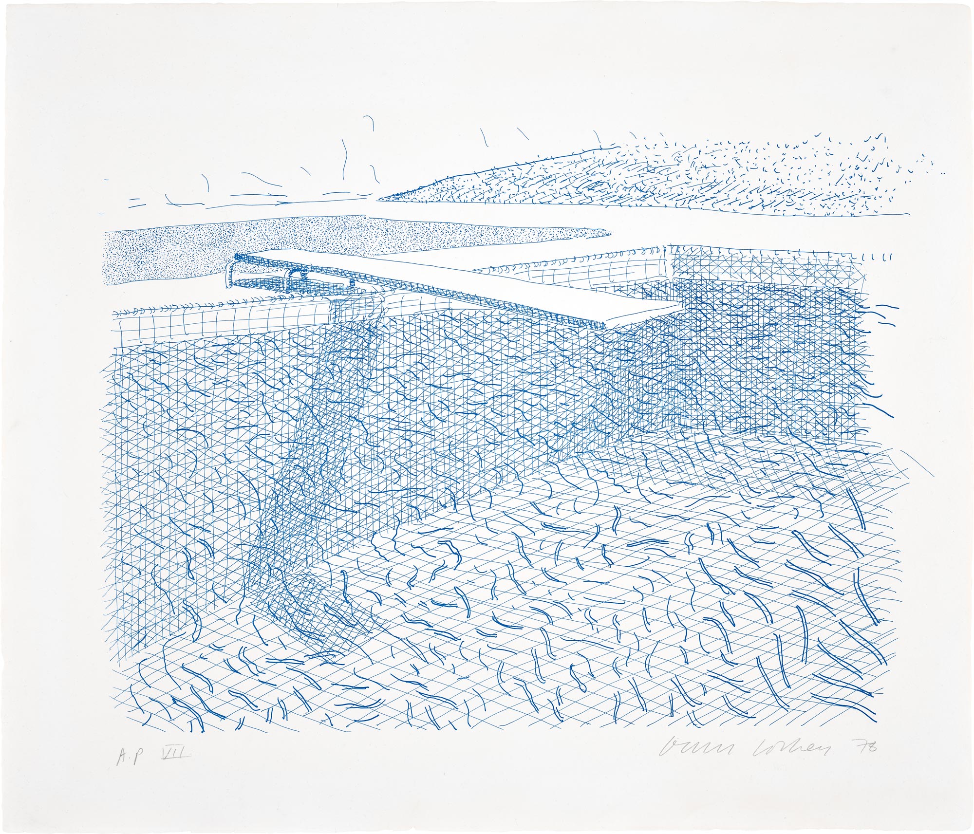 <p><strong>DAVID HOCKNEY</strong> <em>Lithographic Water Made of Lines,</em> 1978</p>