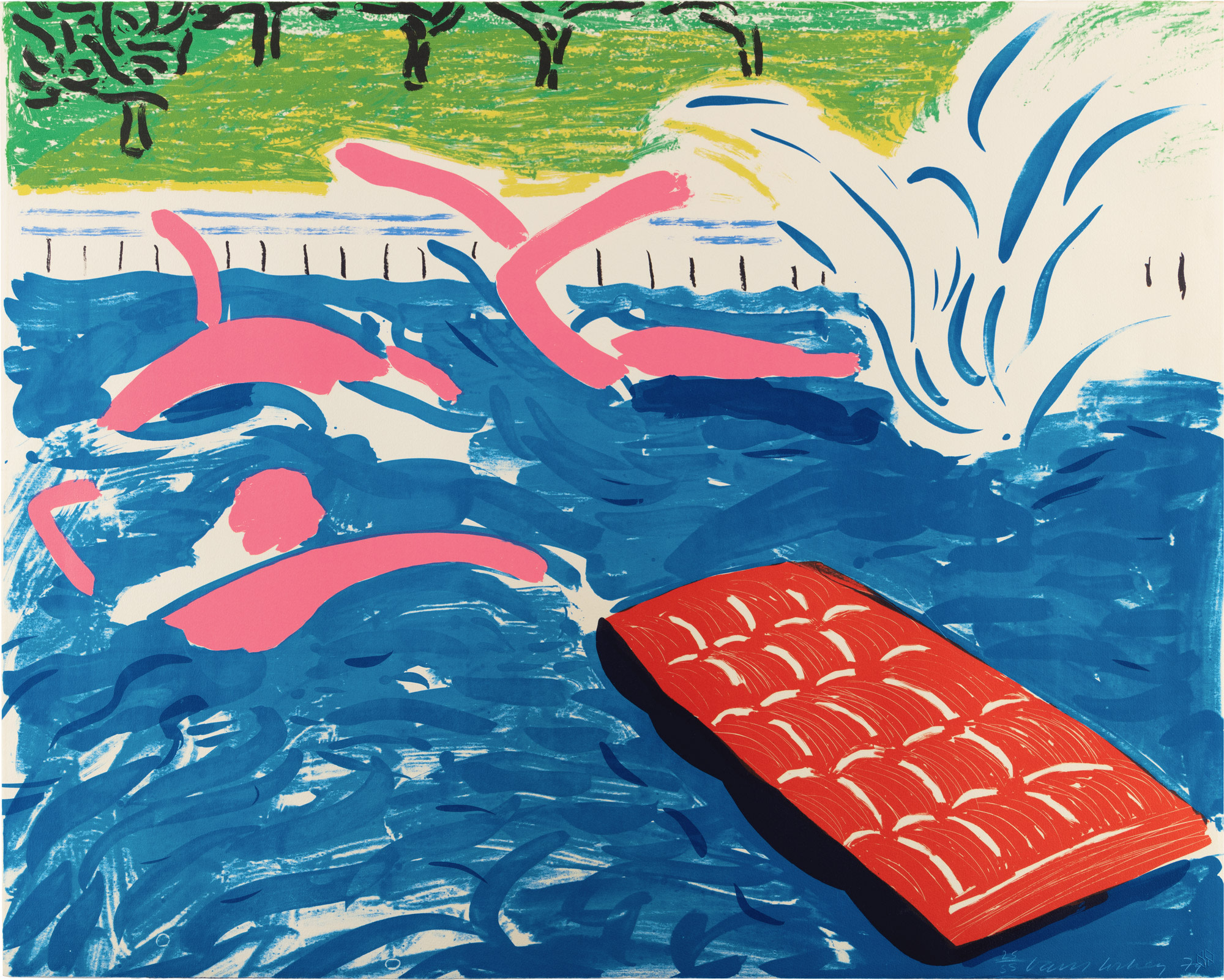 <p><strong>DAVID HOCKNEY</strong> <em>Afternoon Swimming</em>, 1979</p>
