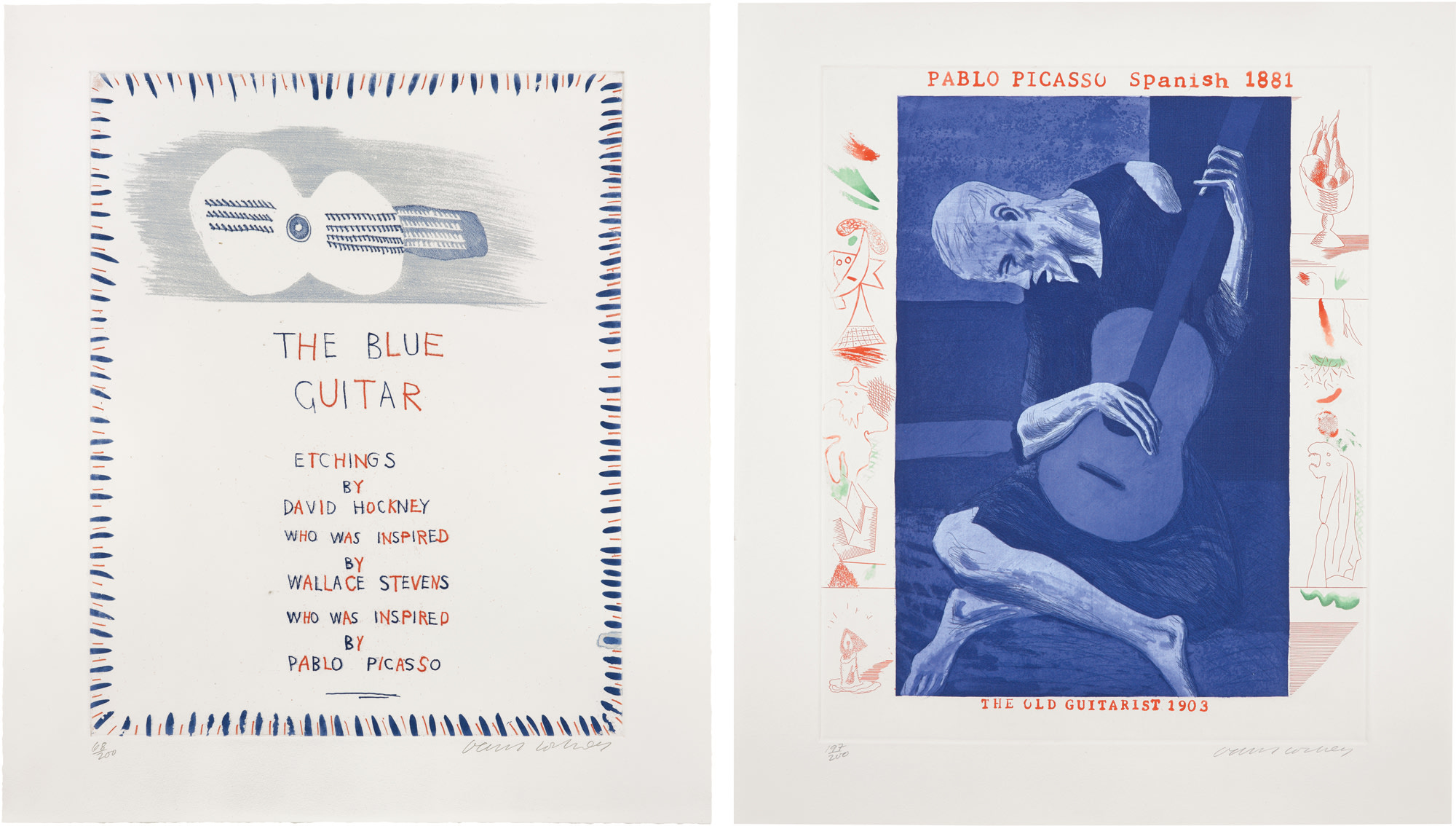 <p><strong>DAVID HOCKNEY</strong> <em>The Blue Guitar: complete portfolio</em>, 1976-77</p>
