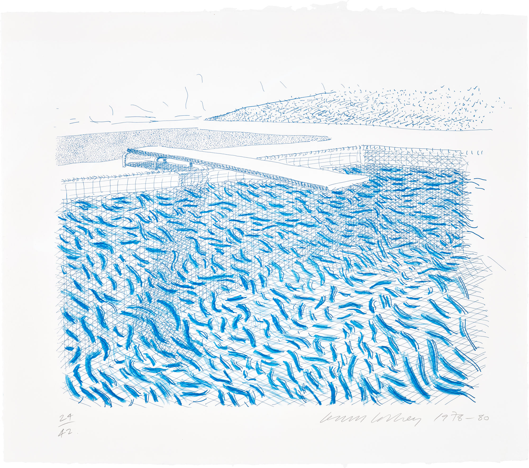 <p><strong>DAVID HOCKNEY</strong> <em>Lithographic Water Made of Lines and Crayon,</em> 1978-80</p>