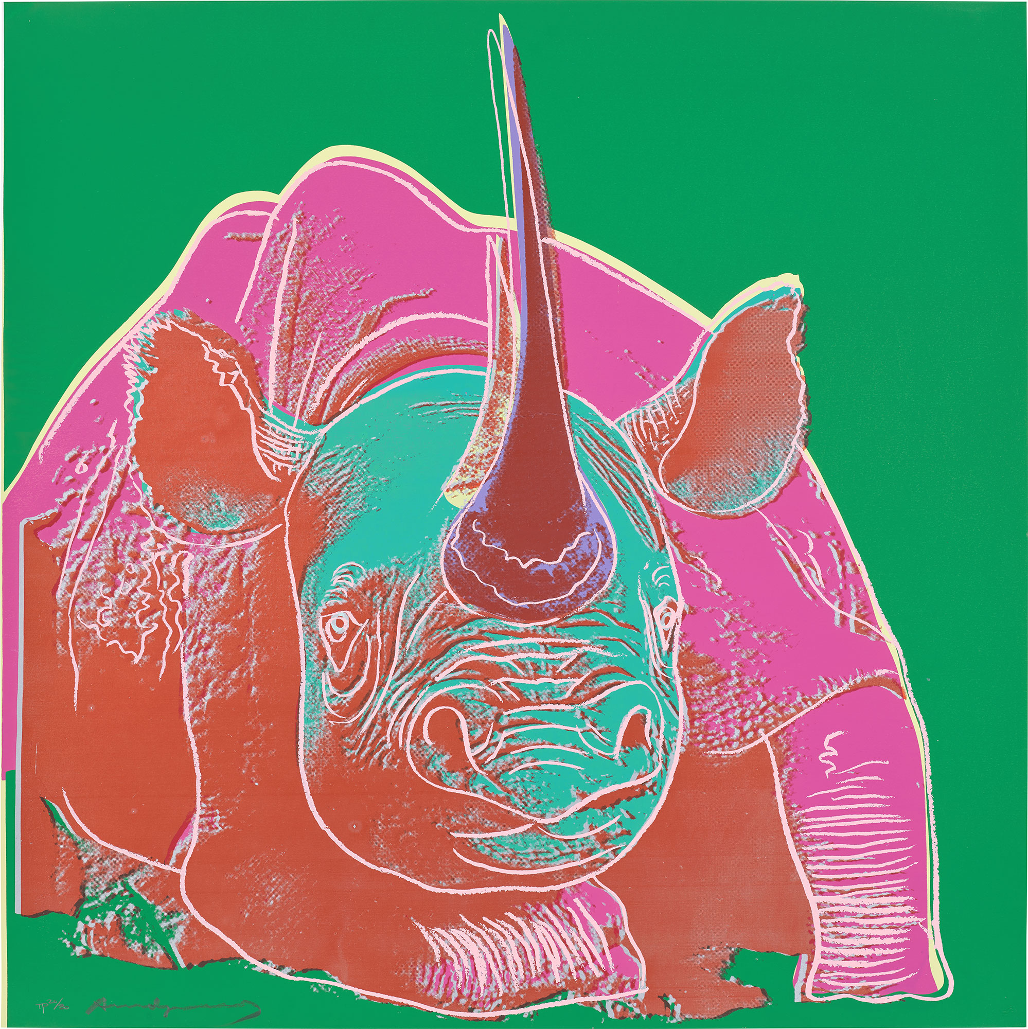 <p><strong>ANDY WARHOL</strong> <em>Black Rhinoceros, </em>from <em>Endangered Species</em>, 1983</p>