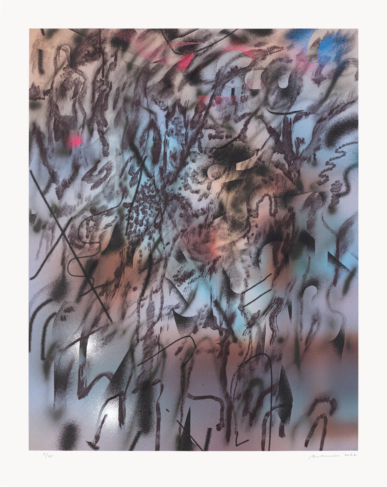 <p><strong>JULIE MEHRETU</strong> <em>Corner of Lake and Minnehaha (Blue),</em> 2022</p>