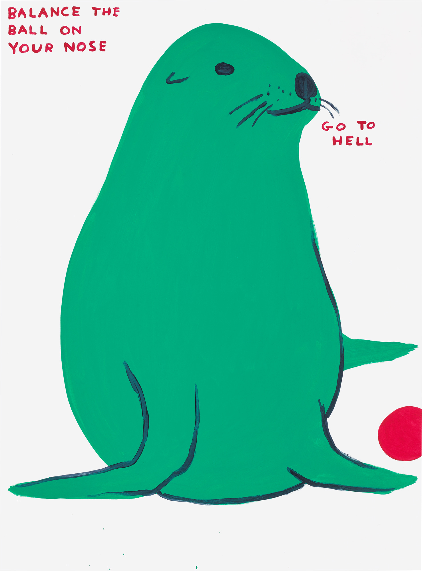 <p><strong>DAVID SHRIGLEY</strong> <em>Balance the Ball on Your Nose</em>, 2022</p>