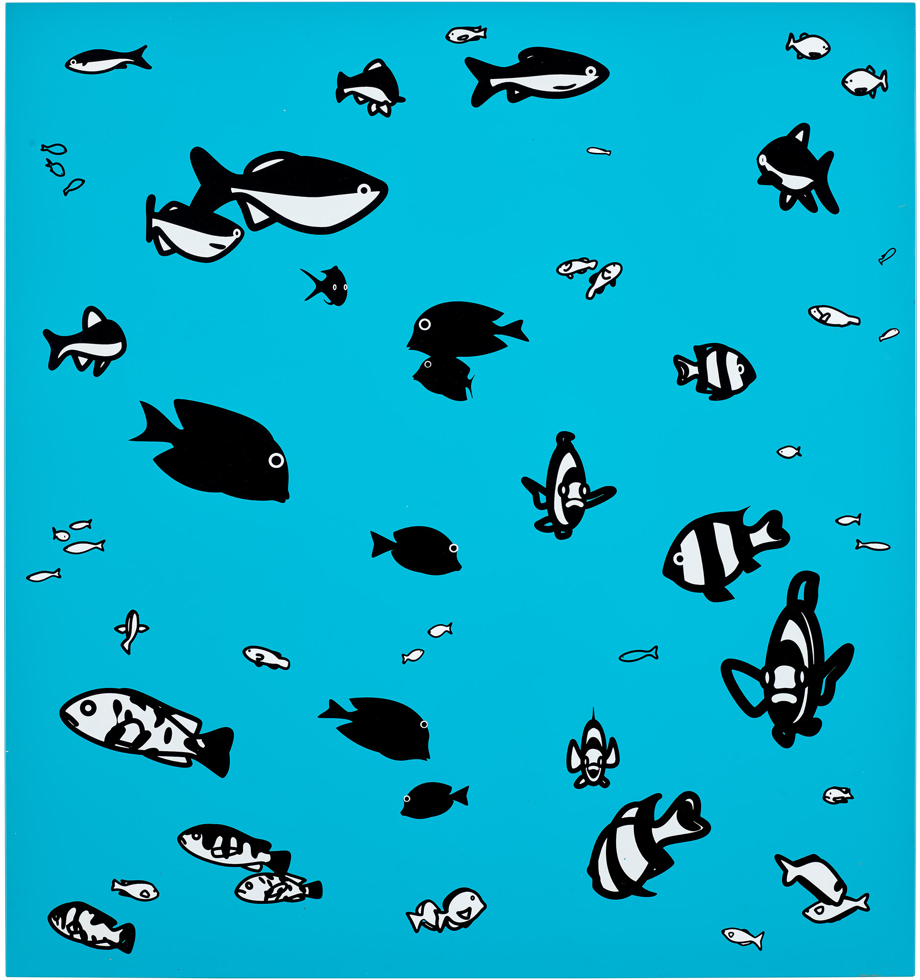 <p><strong>JULIAN OPIE</strong> <em>We Swam Amongst the Fishes,</em> 2003</p>
