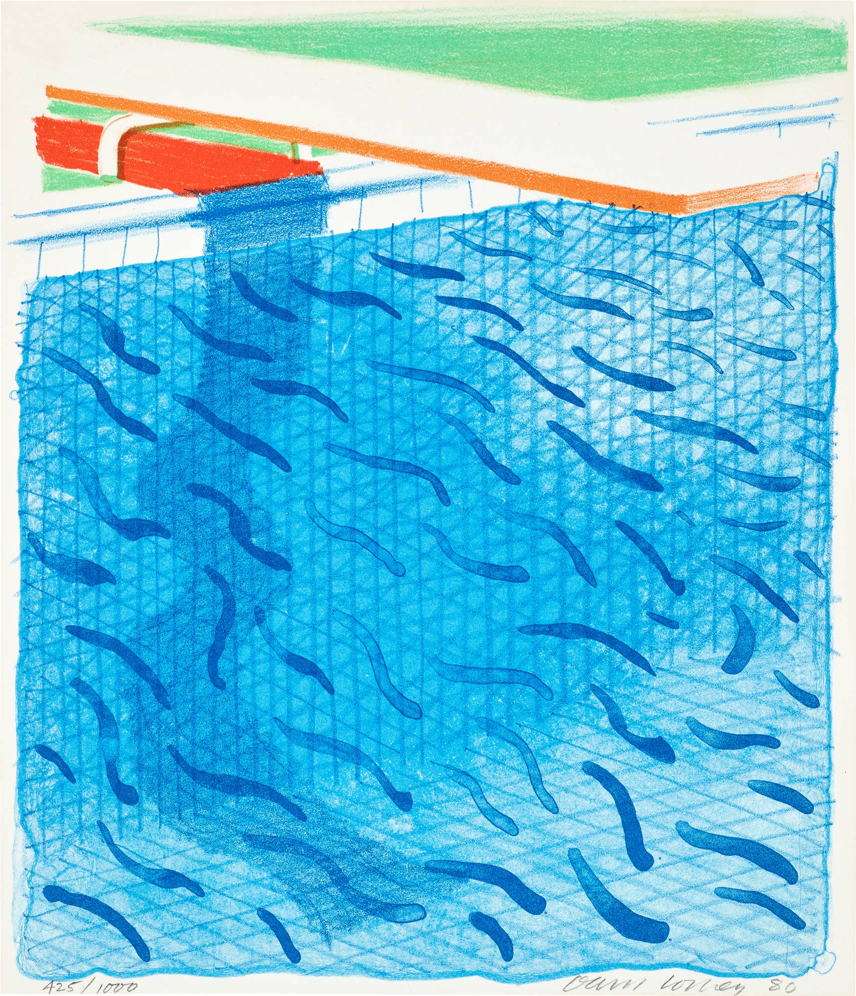 <p><strong>DAVID HOCKNEY</strong> <em>Pool Made with Paper and Blue Ink for Book</em>, from <em>Paper Pools</em>, 1980</p>