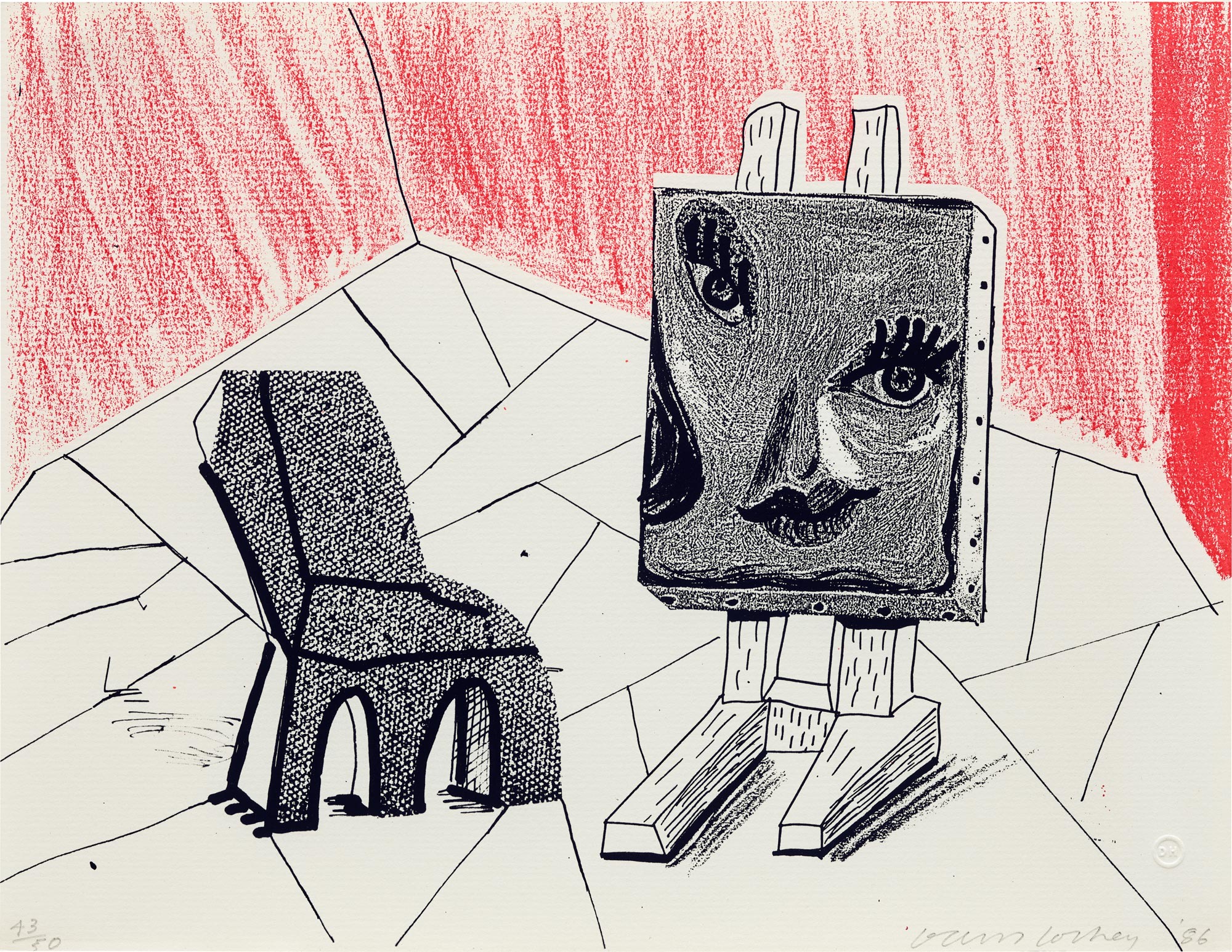 <p><strong>DAVID HOCKNEY</strong> <em>Celia with Chair</em>, 1986</p>