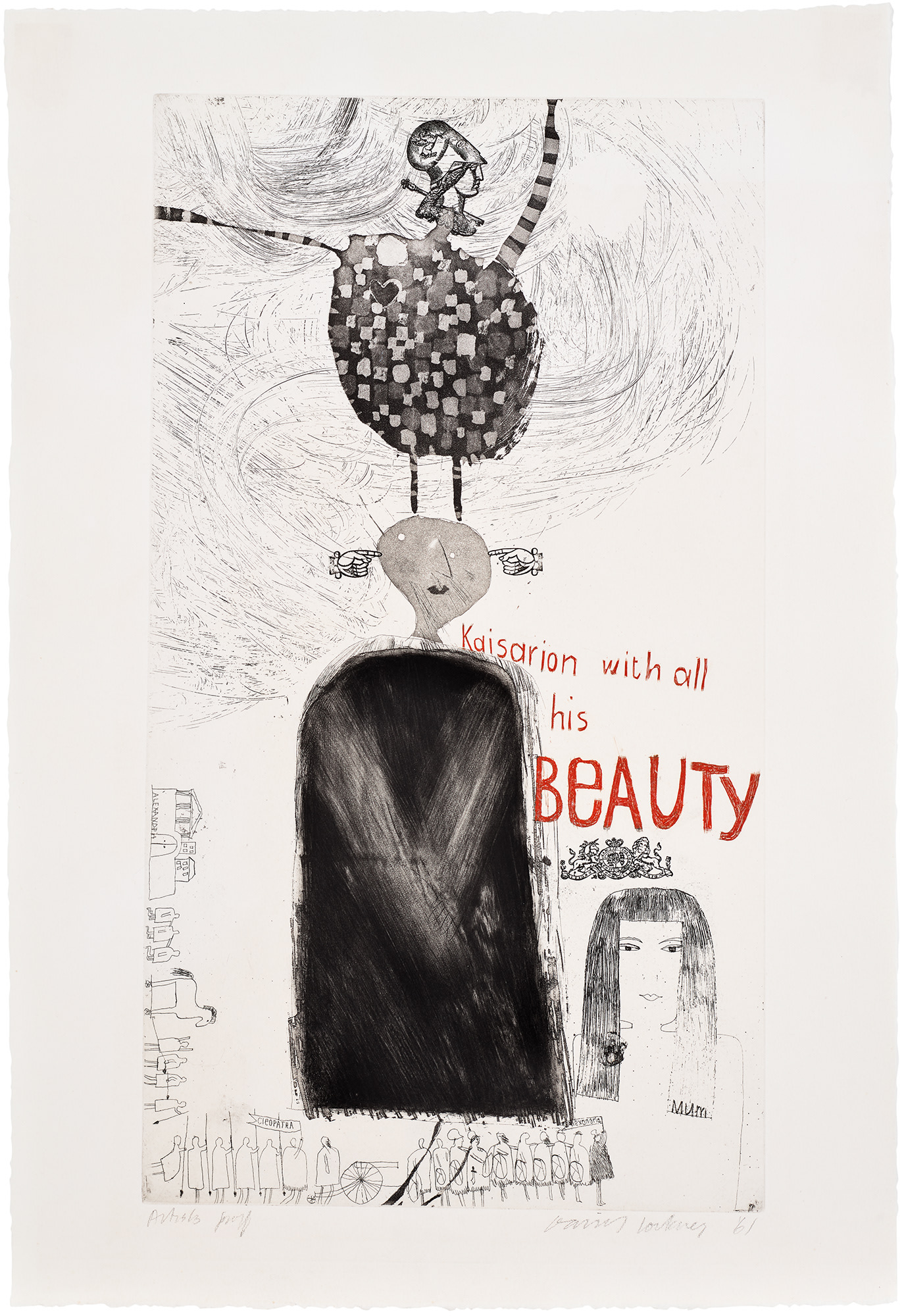 <p><strong>DAVID HOCKNEY</strong> <em>Kaisarion and All his Beauty,</em> 1961</p>