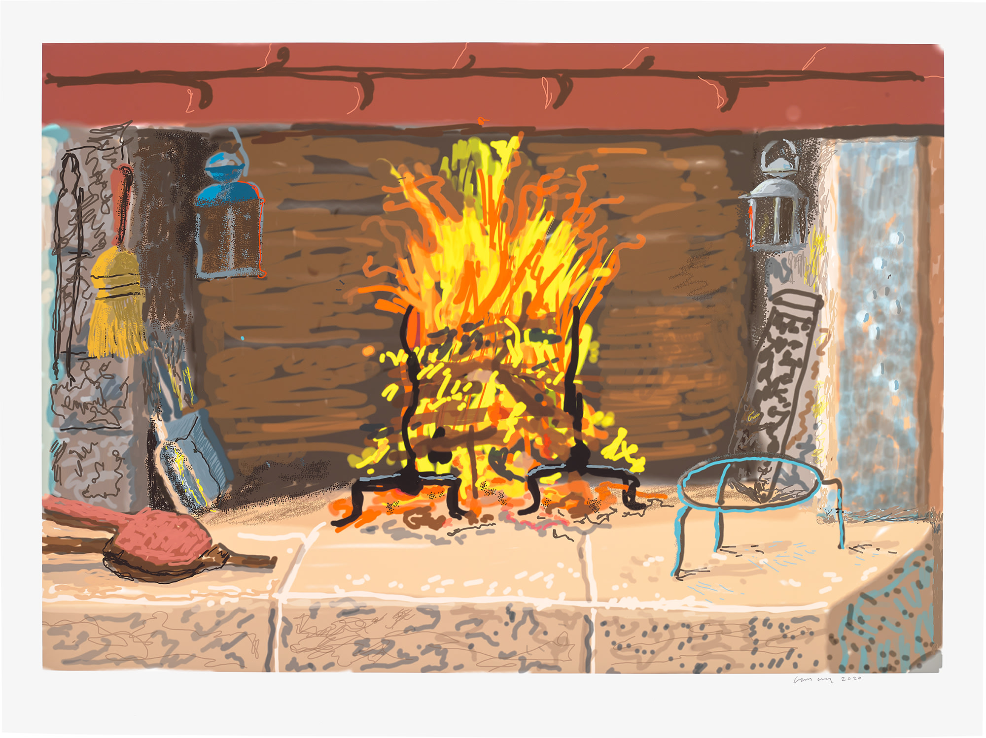 <p><strong>DAVID HOCKNEY</strong> <em>A Bigger Fire,</em> from <em>My Normandy,</em> 2020</p>