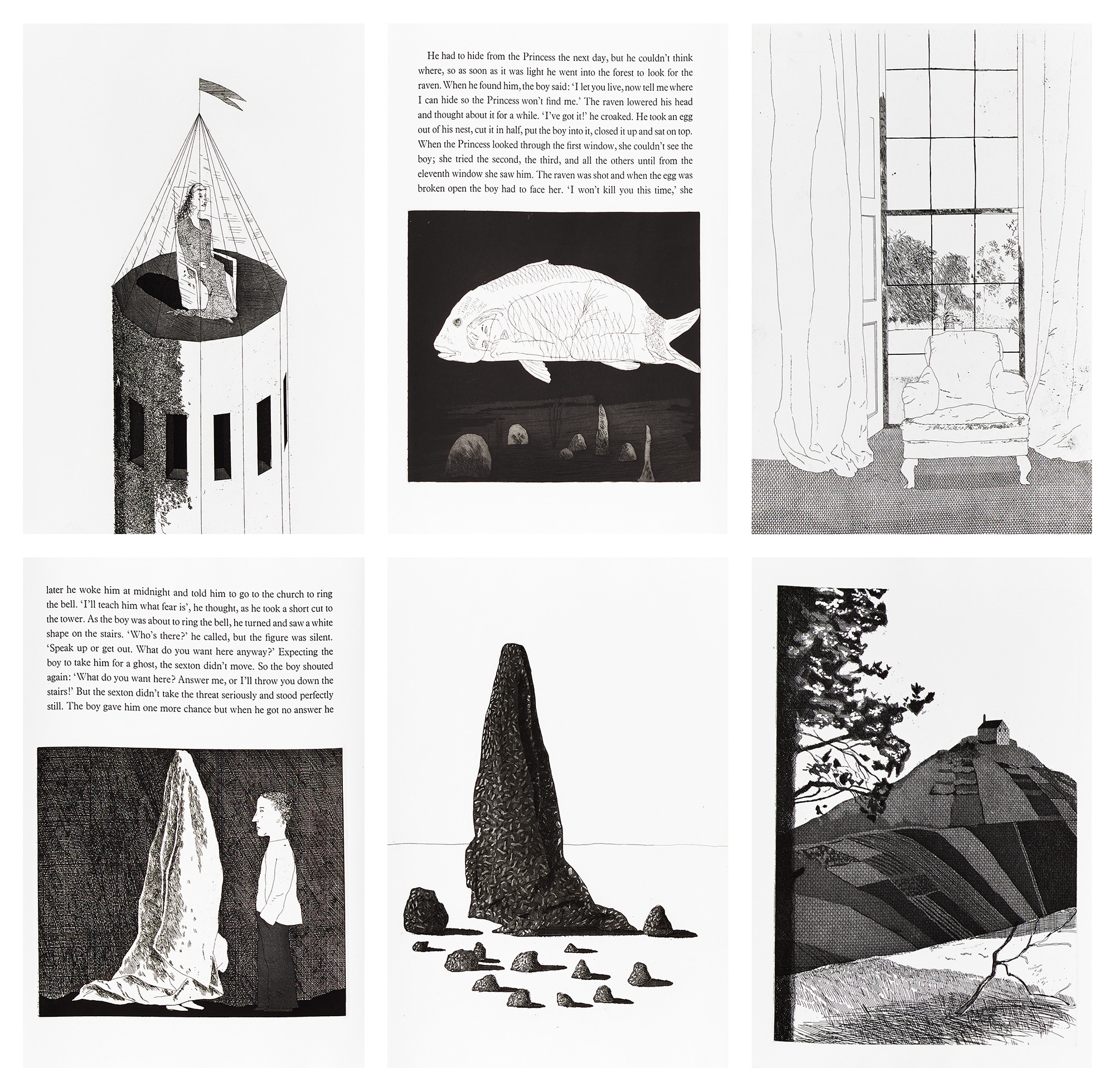 <p><strong>DAVID HOCKNEY</strong> <em>Illustrations for Six Fairy</em> <em>Tales from the Brothers Grimm,</em> 1969</p>

