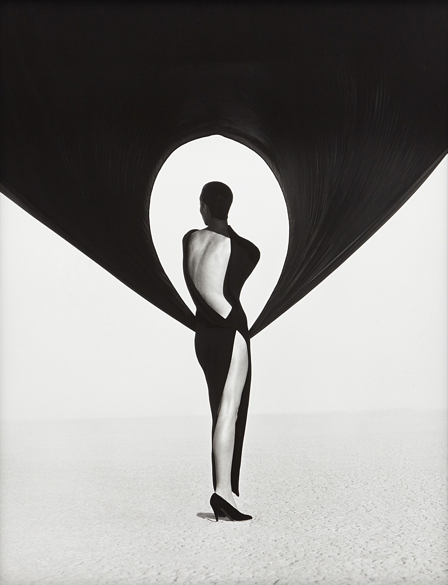 <b>HERB RITTS</b> <i>Versace Dress, Back View, El Mirage,</i> 1990